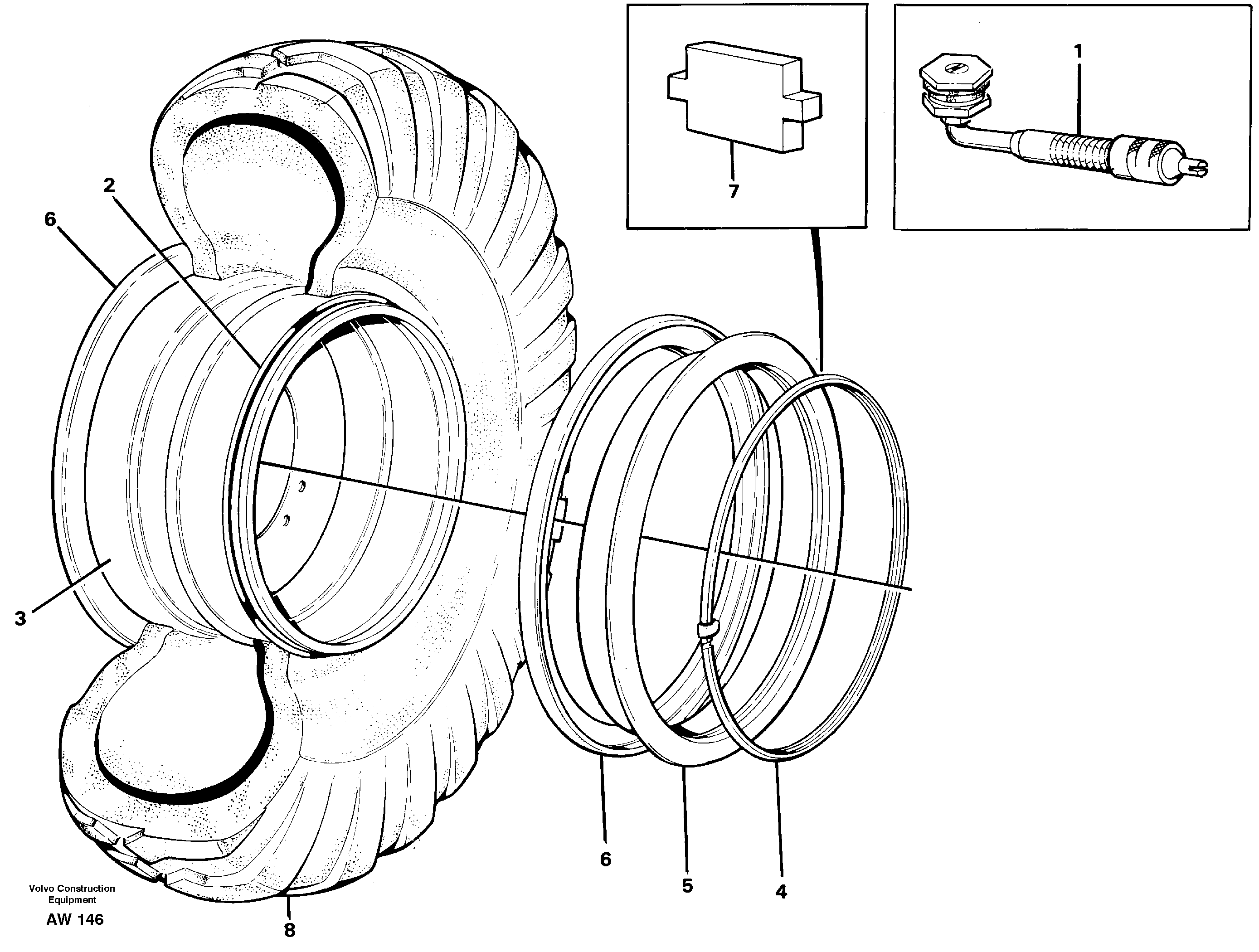 Схема запчастей Volvo L180C - 96666 Wheel L180C S/N 2533-SWE, 60465-USA