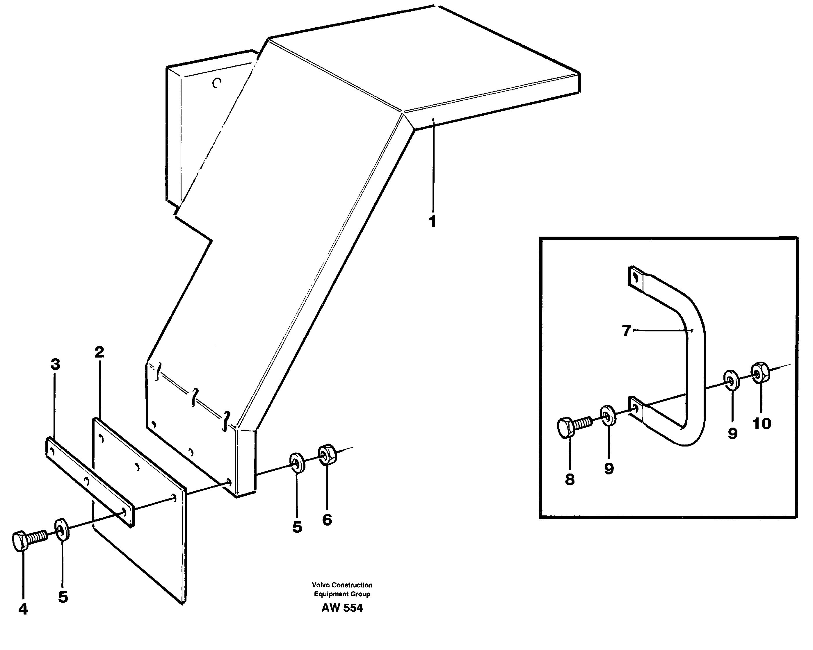 Схема запчастей Volvo L180C - 31937 Small rear fender L180C S/N 2533-SWE, 60465-USA