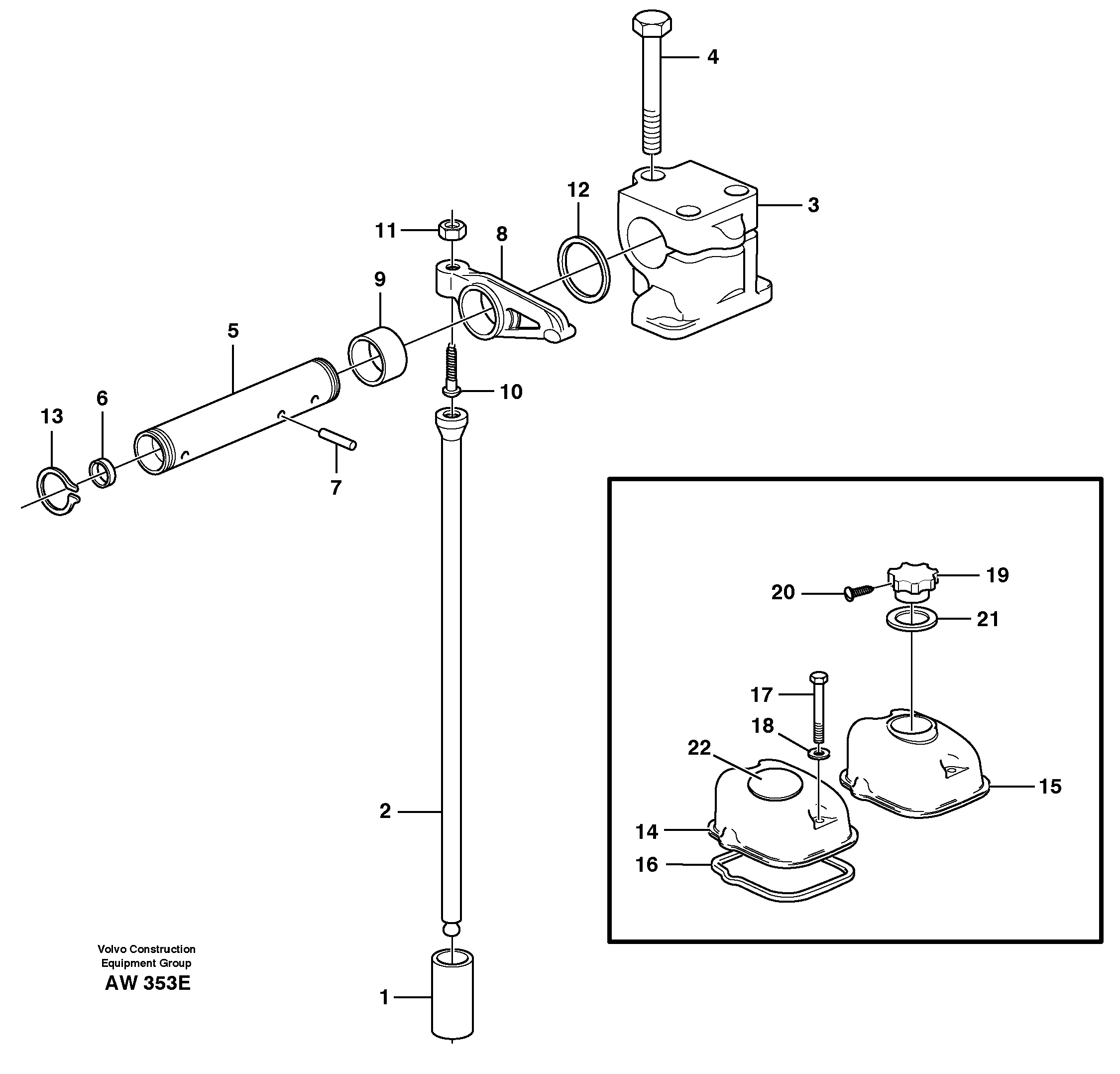 Схема запчастей Volvo L180C - 11323 Valve mechanism L180C S/N 2533-SWE, 60465-USA