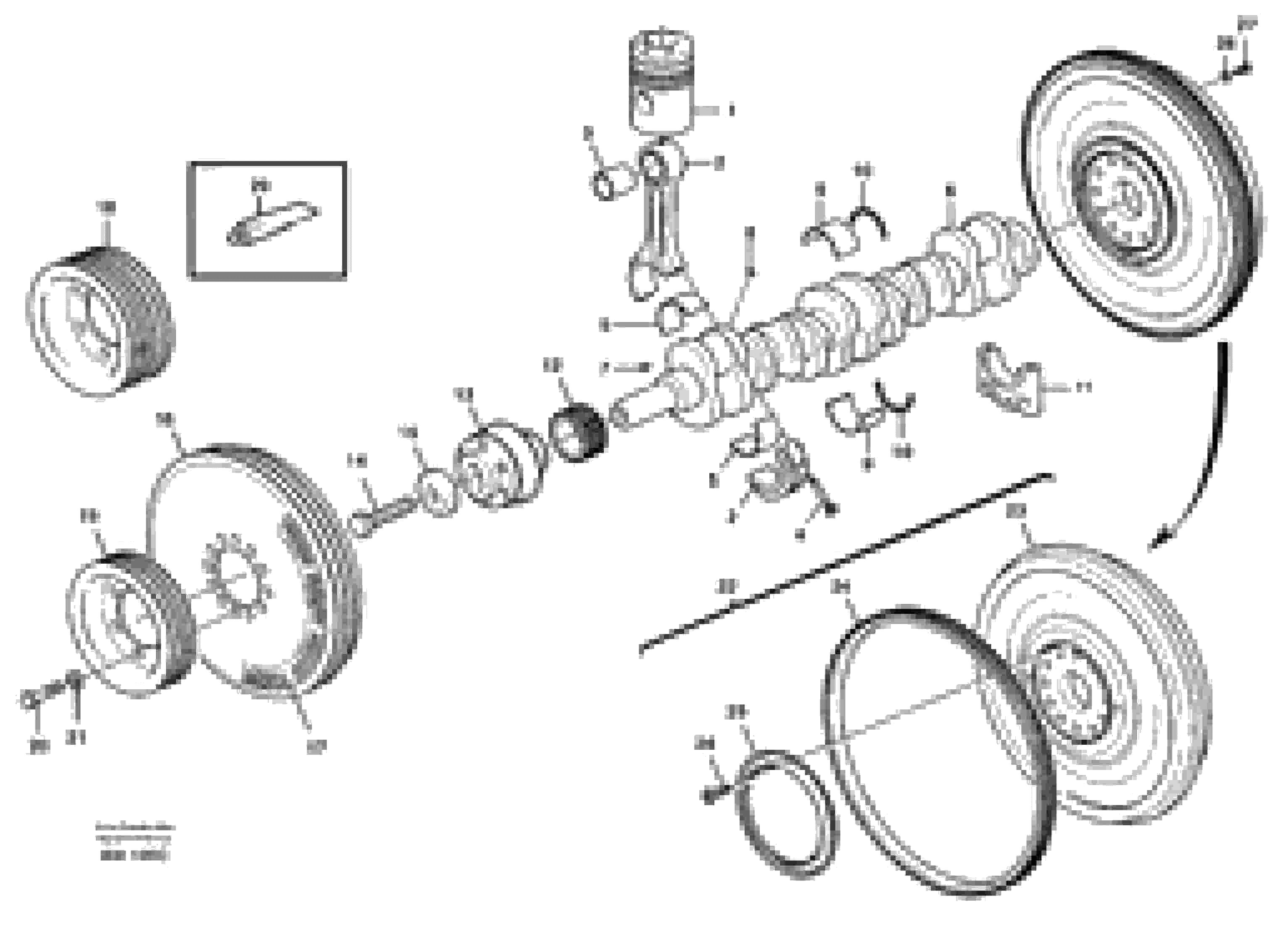 Схема запчастей Volvo L180C - 11324 Crankshaft and related parts L180C S/N 2533-SWE, 60465-USA