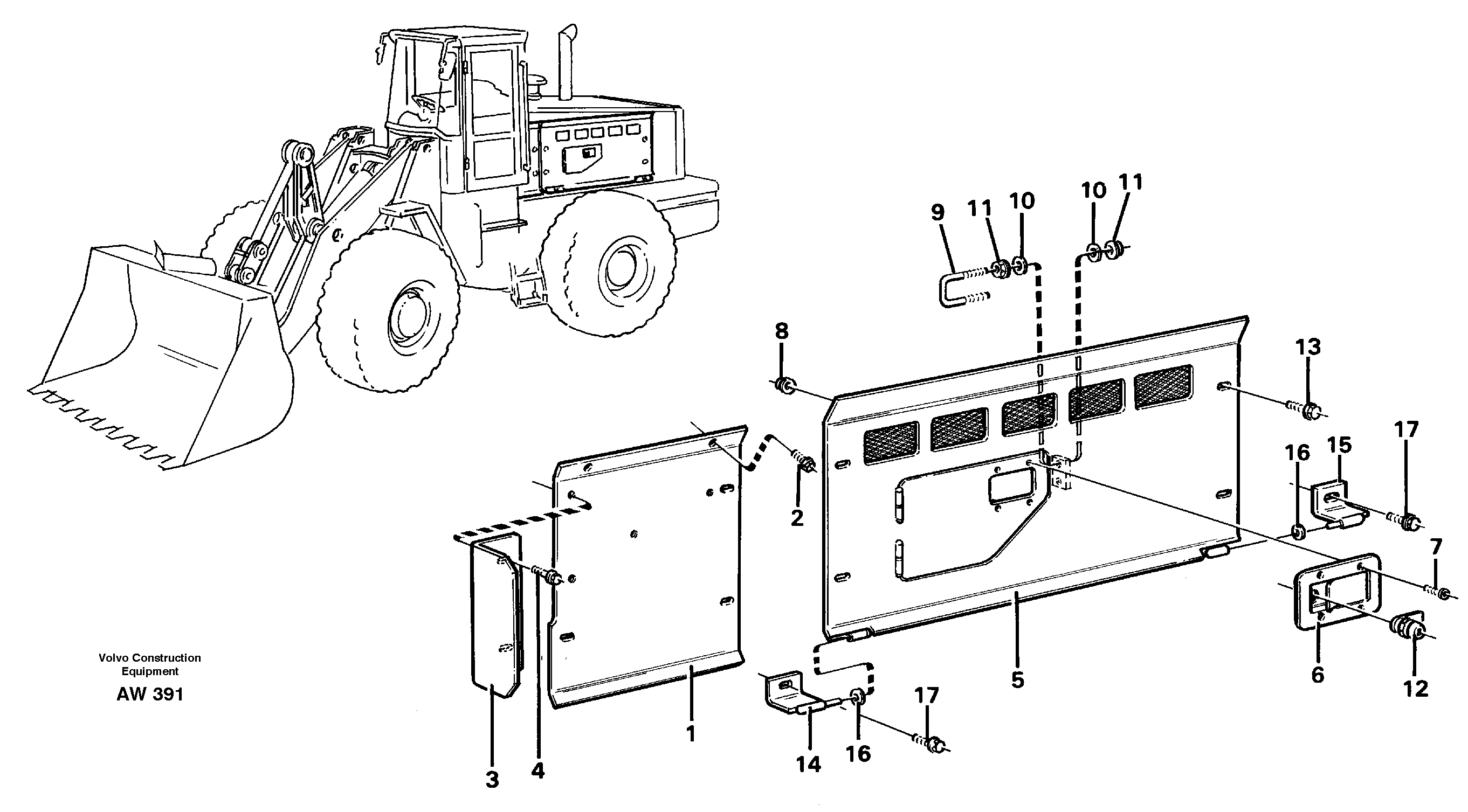 Схема запчастей Volvo L180C - 90092 Side hatch L180C S/N 2533-SWE, 60465-USA