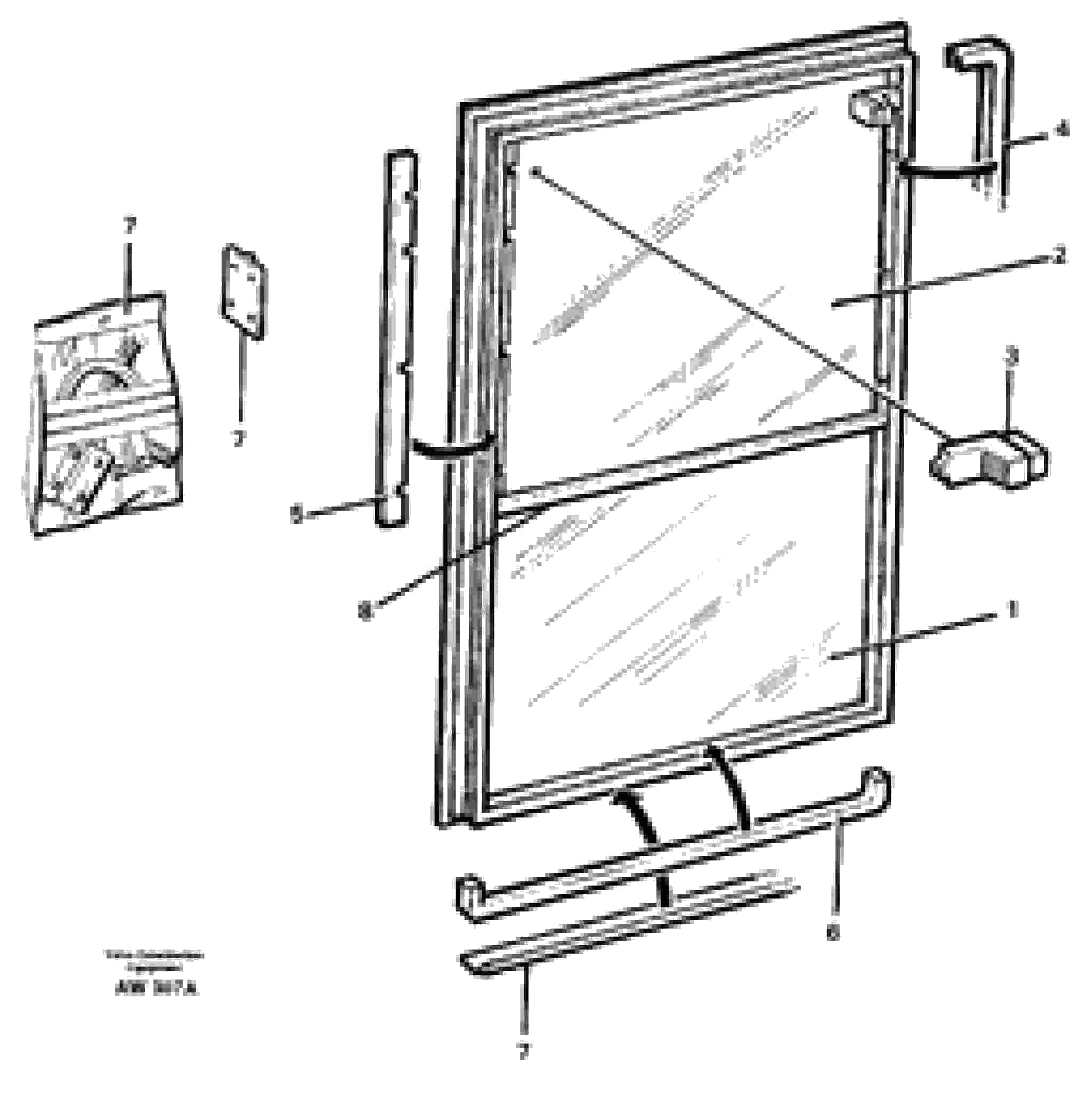 Схема запчастей Volvo L180C - 20220 Sliding window L180C S/N 2533-SWE, 60465-USA