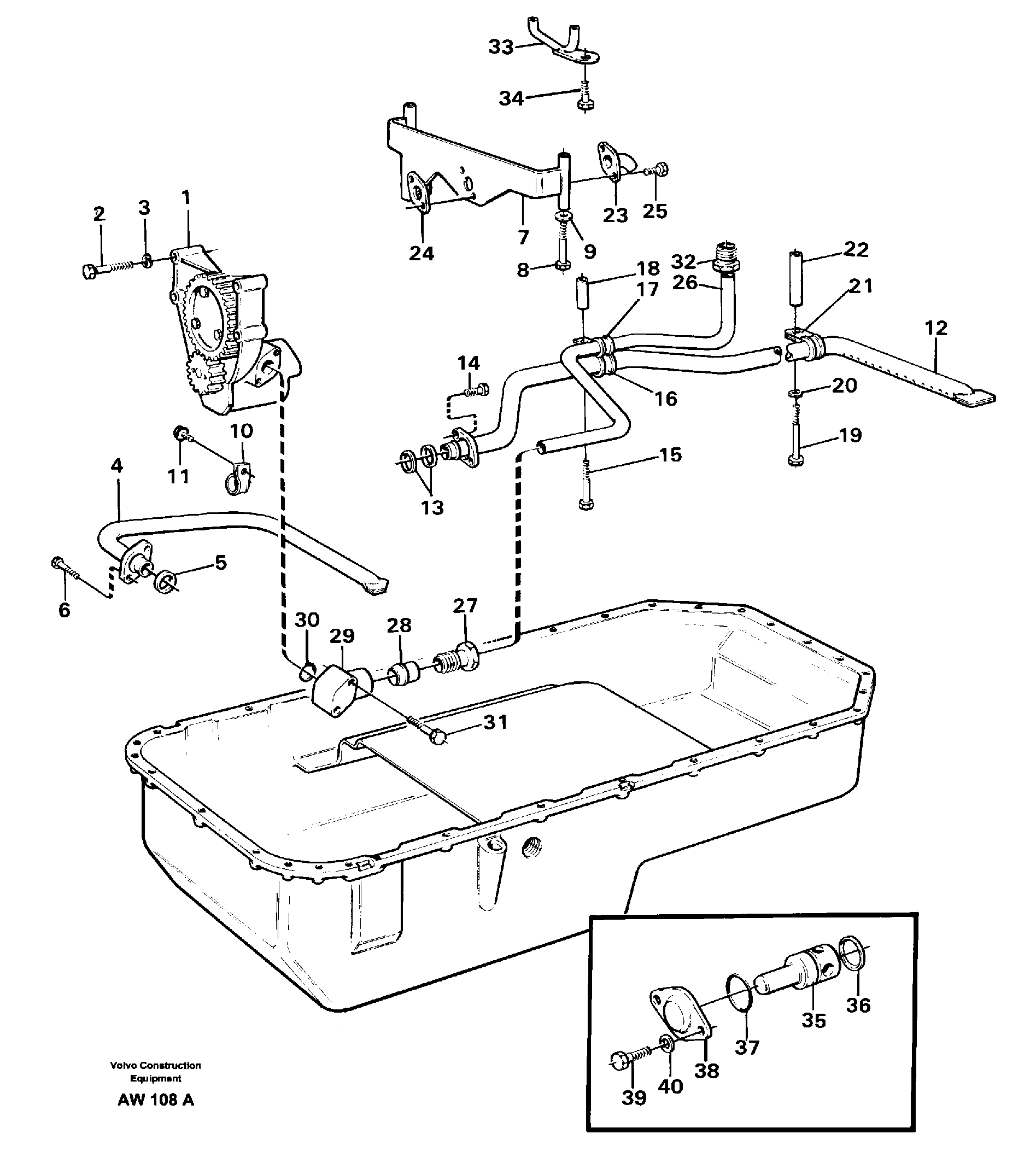 Схема запчастей Volvo L180C - 52831 Система масляной смазки L180C S/N 2533-SWE, 60465-USA