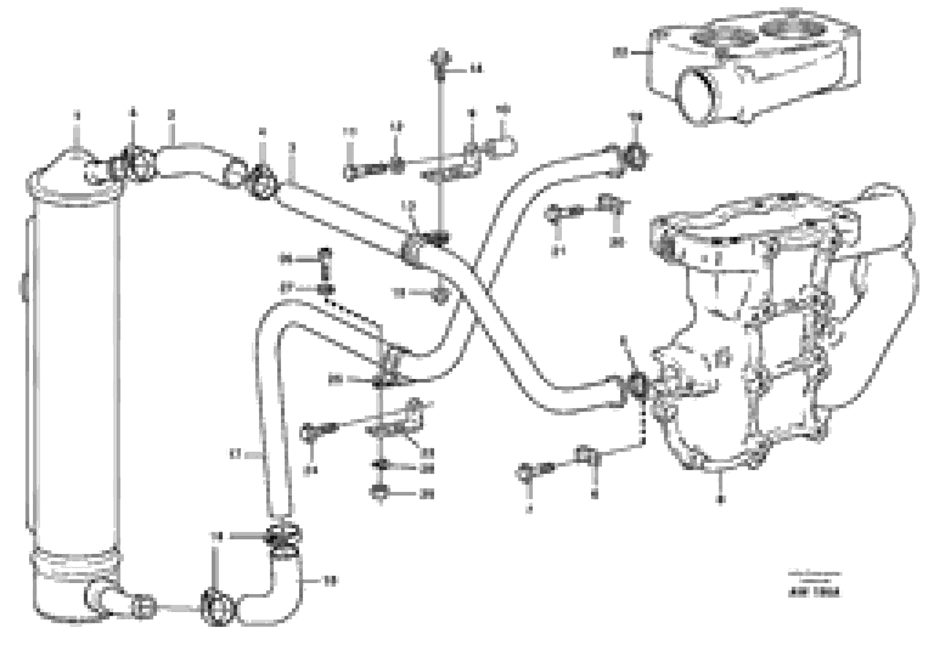 Схема запчастей Volvo L180C - 30180 Oil cooler with hoses L180C S/N 2533-SWE, 60465-USA