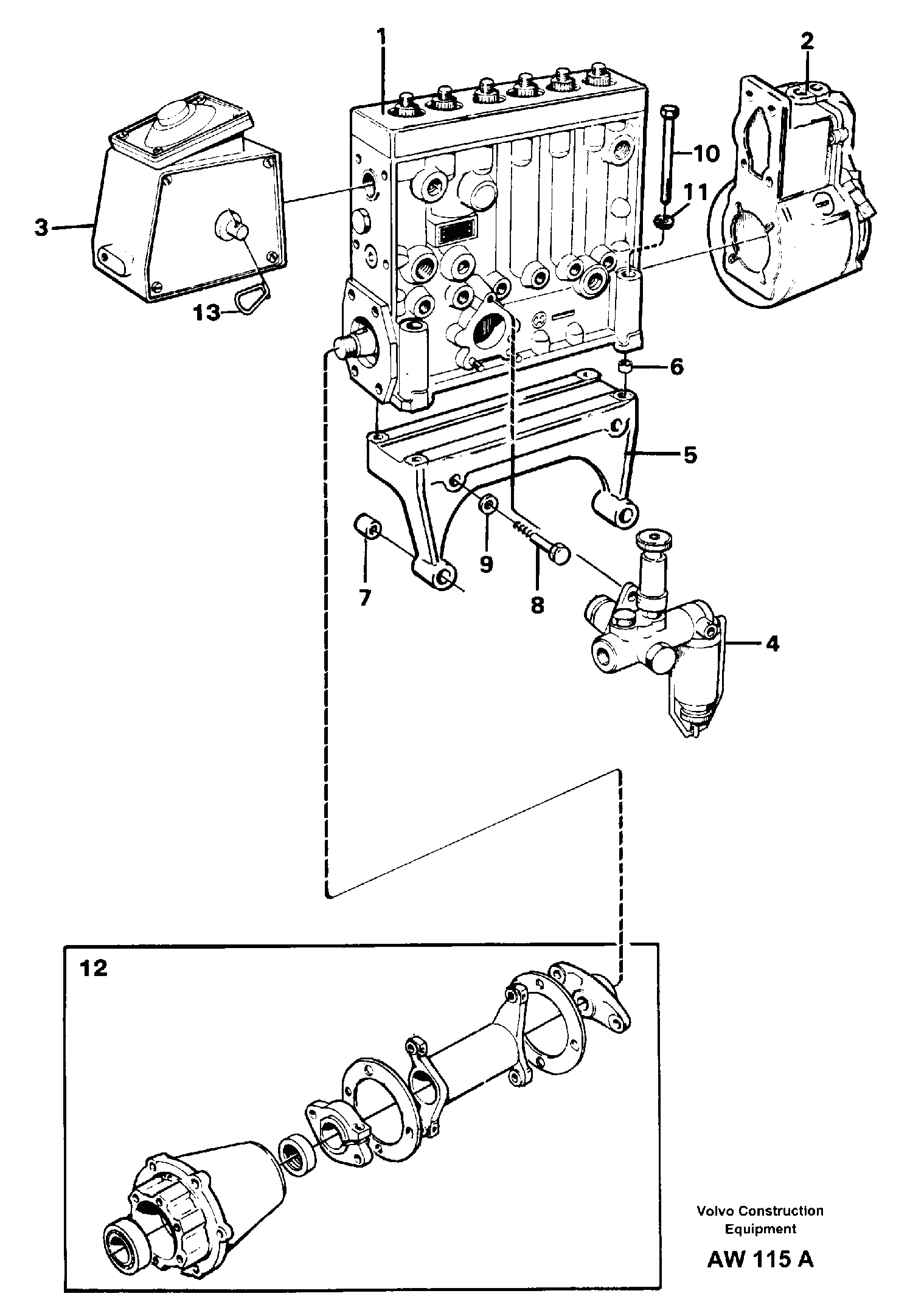 Схема запчастей Volvo L180C - 15615 Injection pump with drive L180C S/N 2533-SWE, 60465-USA