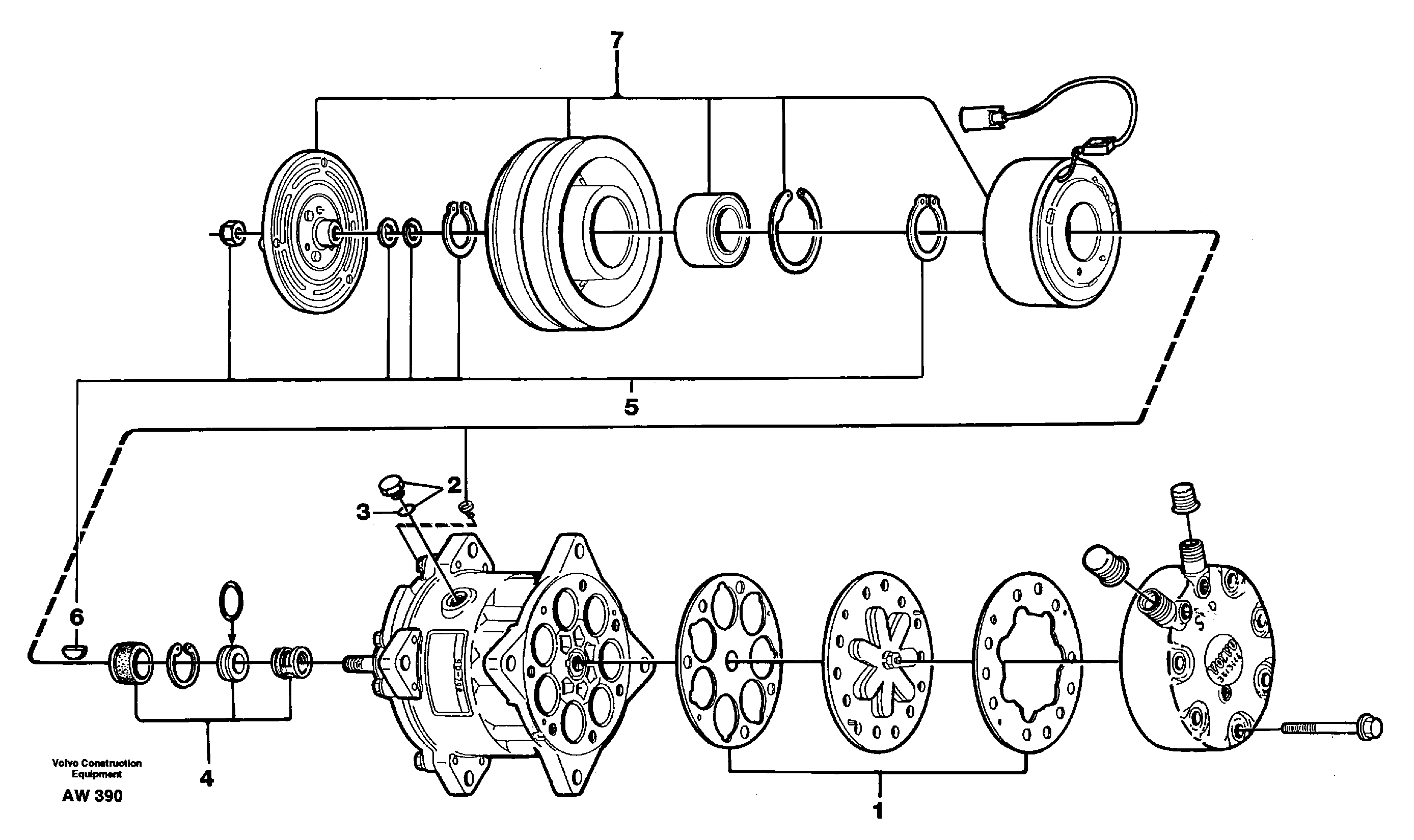 Схема запчастей Volvo L180C - 20676 Compressor L180C S/N 2533-SWE, 60465-USA