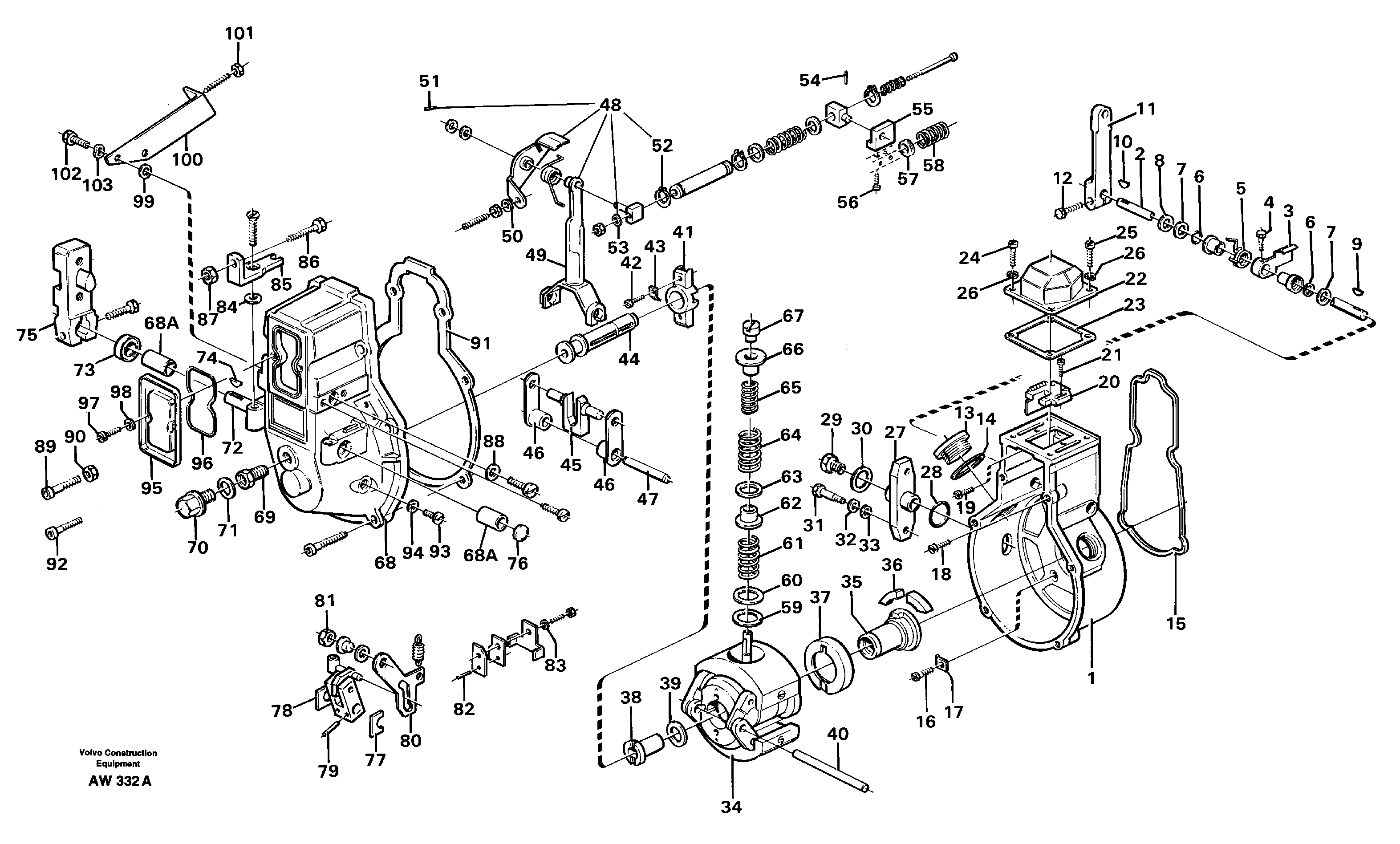 Схема запчастей Volvo L180C - 71660 Centrifugal governor L180C S/N 2533-SWE, 60465-USA