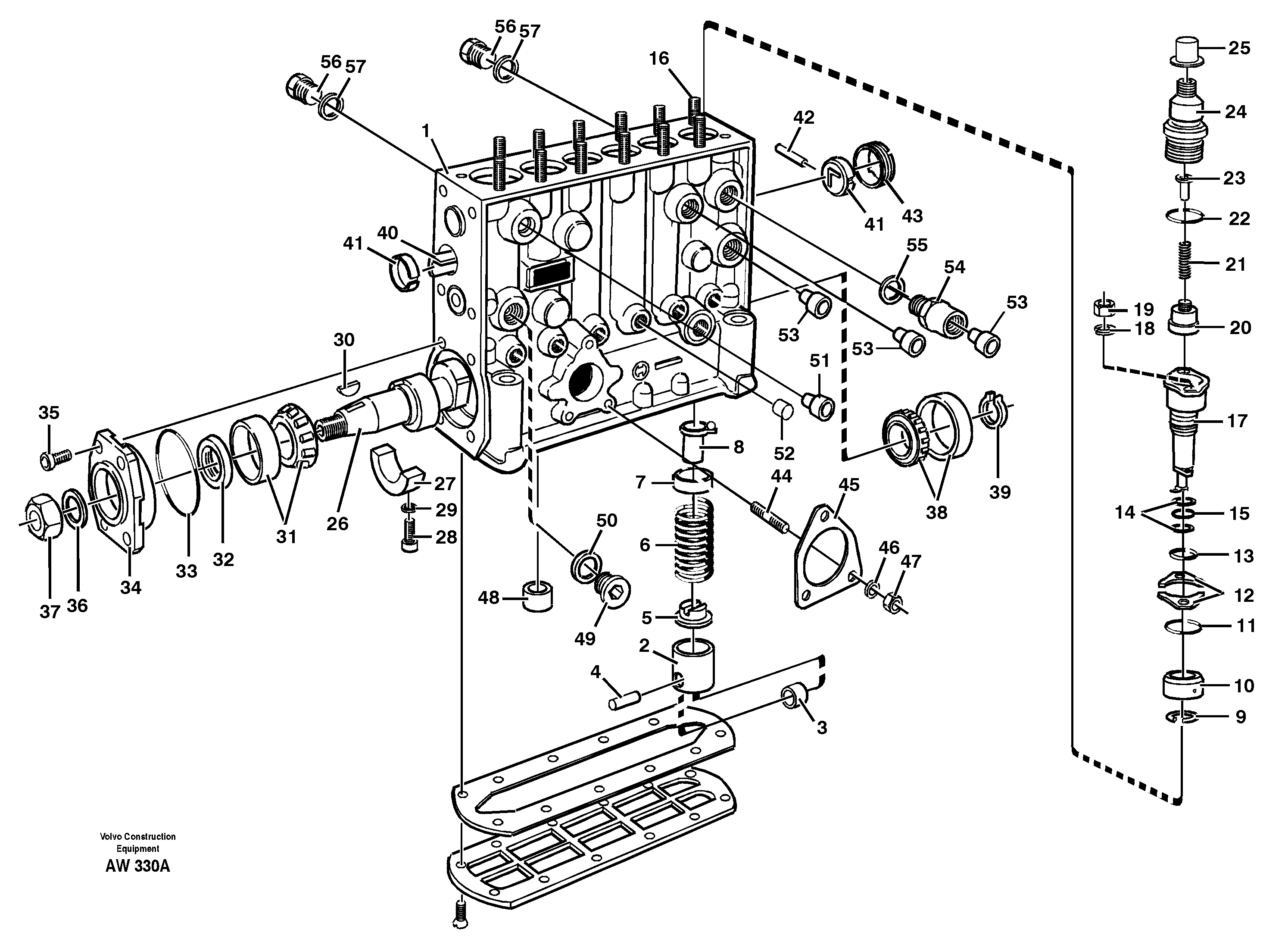 Схема запчастей Volvo L180C - 88987 Насос L180C S/N 2533-SWE, 60465-USA