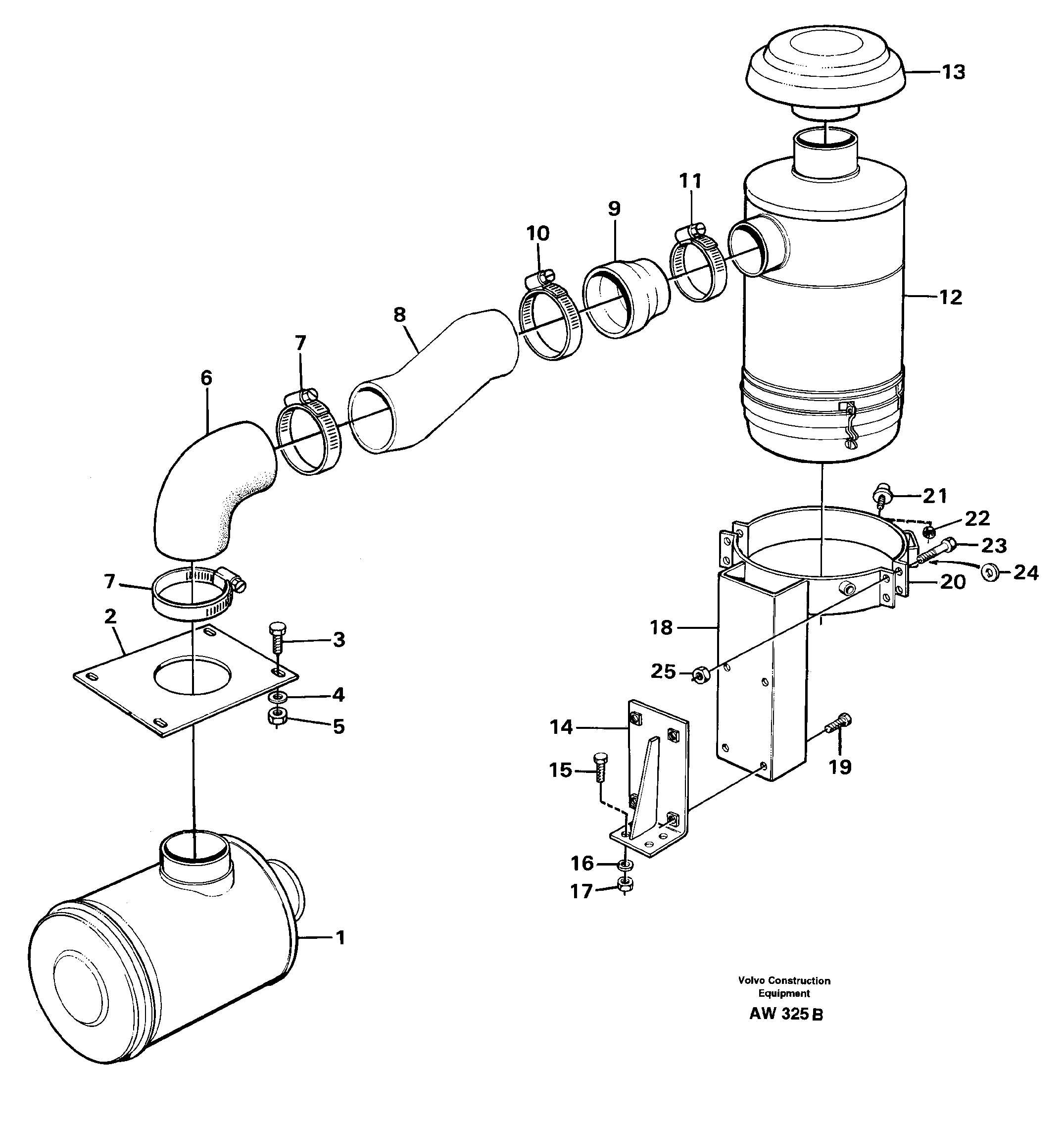 Схема запчастей Volvo L180C - 81967 Oil-bath precleaner L180C S/N 2533-SWE, 60465-USA