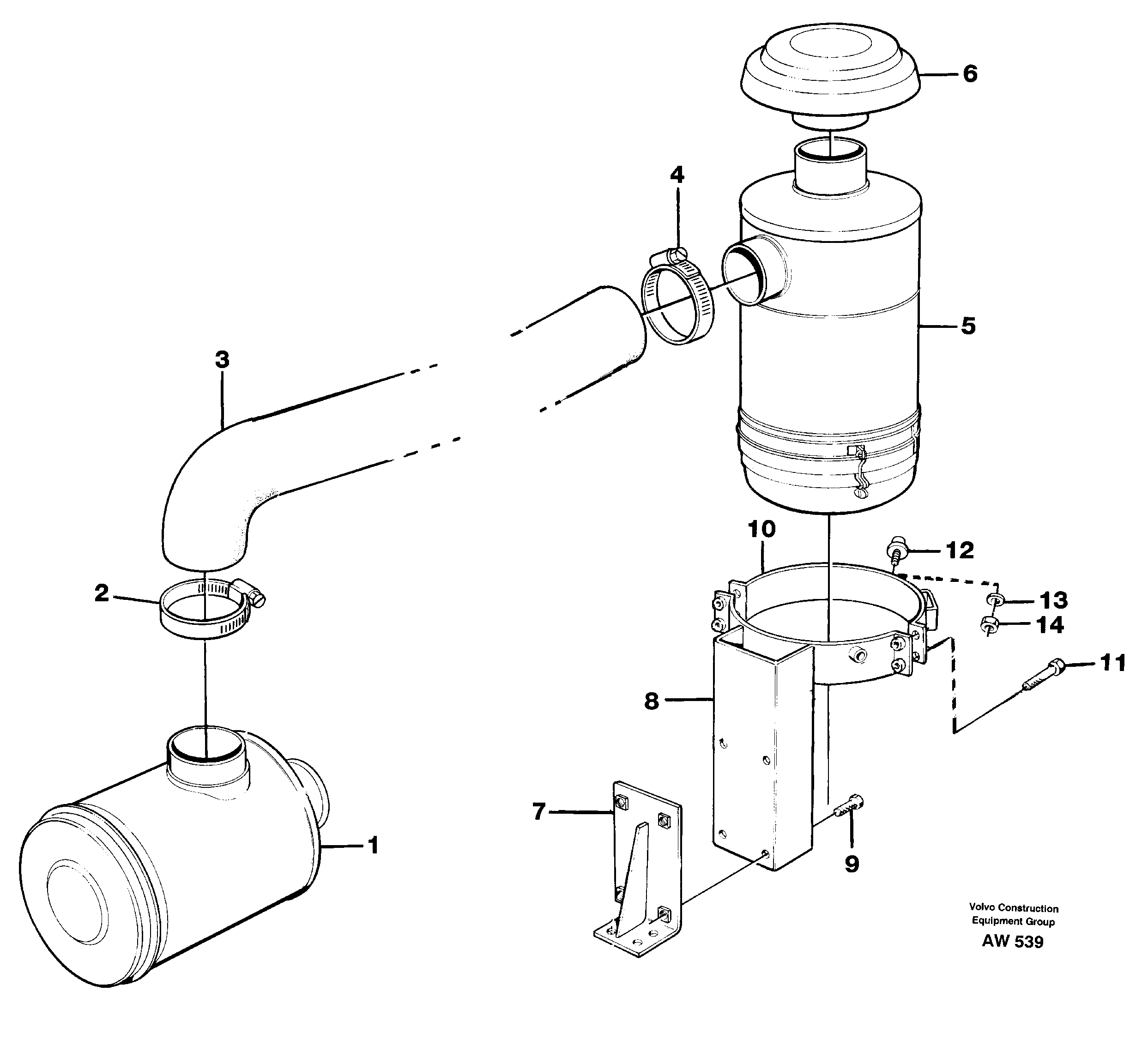 Схема запчастей Volvo L180C - 86747 Oil-bath precleaner L180C S/N 2533-SWE, 60465-USA