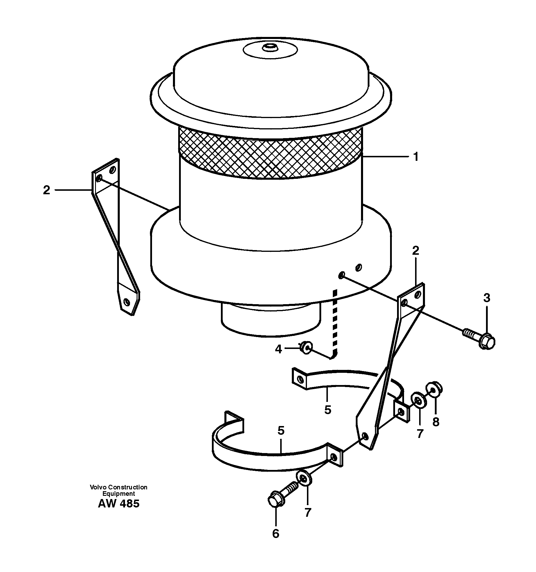 Схема запчастей Volvo L180C - 88795 Air filter L180C S/N 2533-SWE, 60465-USA