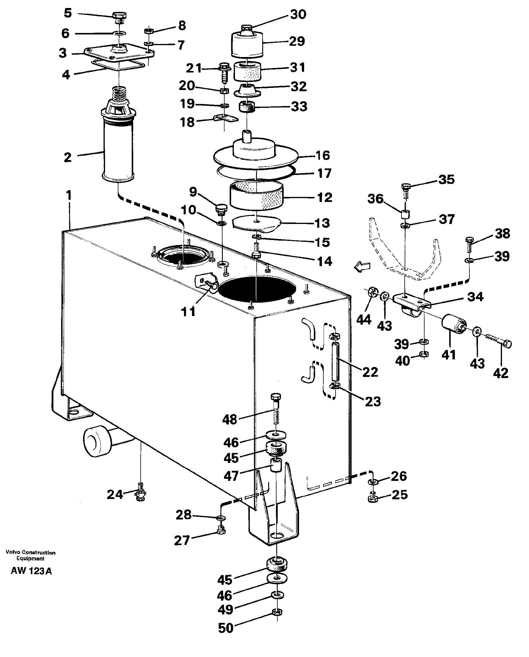 Схема запчастей Volvo L180C - 69517 Гидробак L180C S/N 2533-SWE, 60465-USA