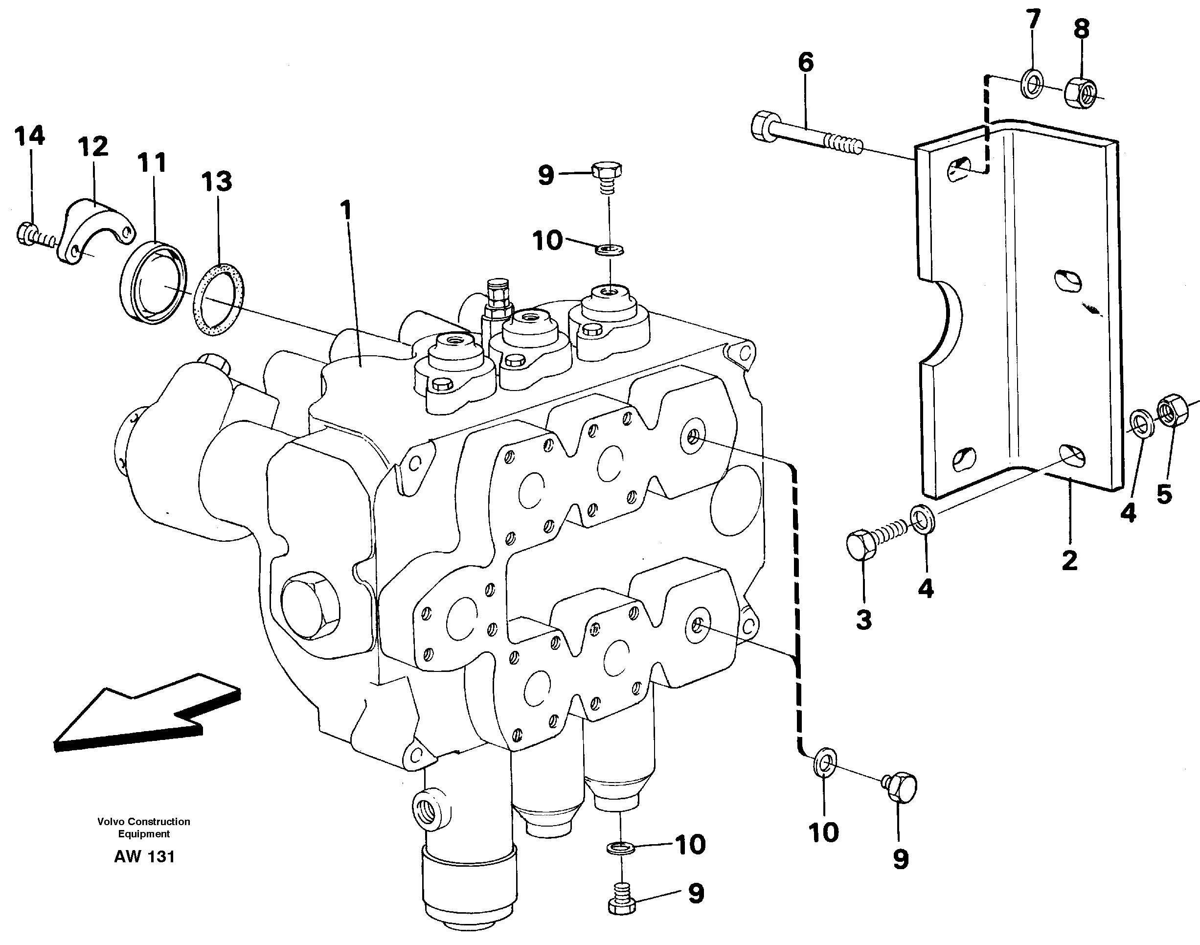 Схема запчастей Volvo L180C - 53892 Control valve with fitting parts L180C S/N 2533-SWE, 60465-USA