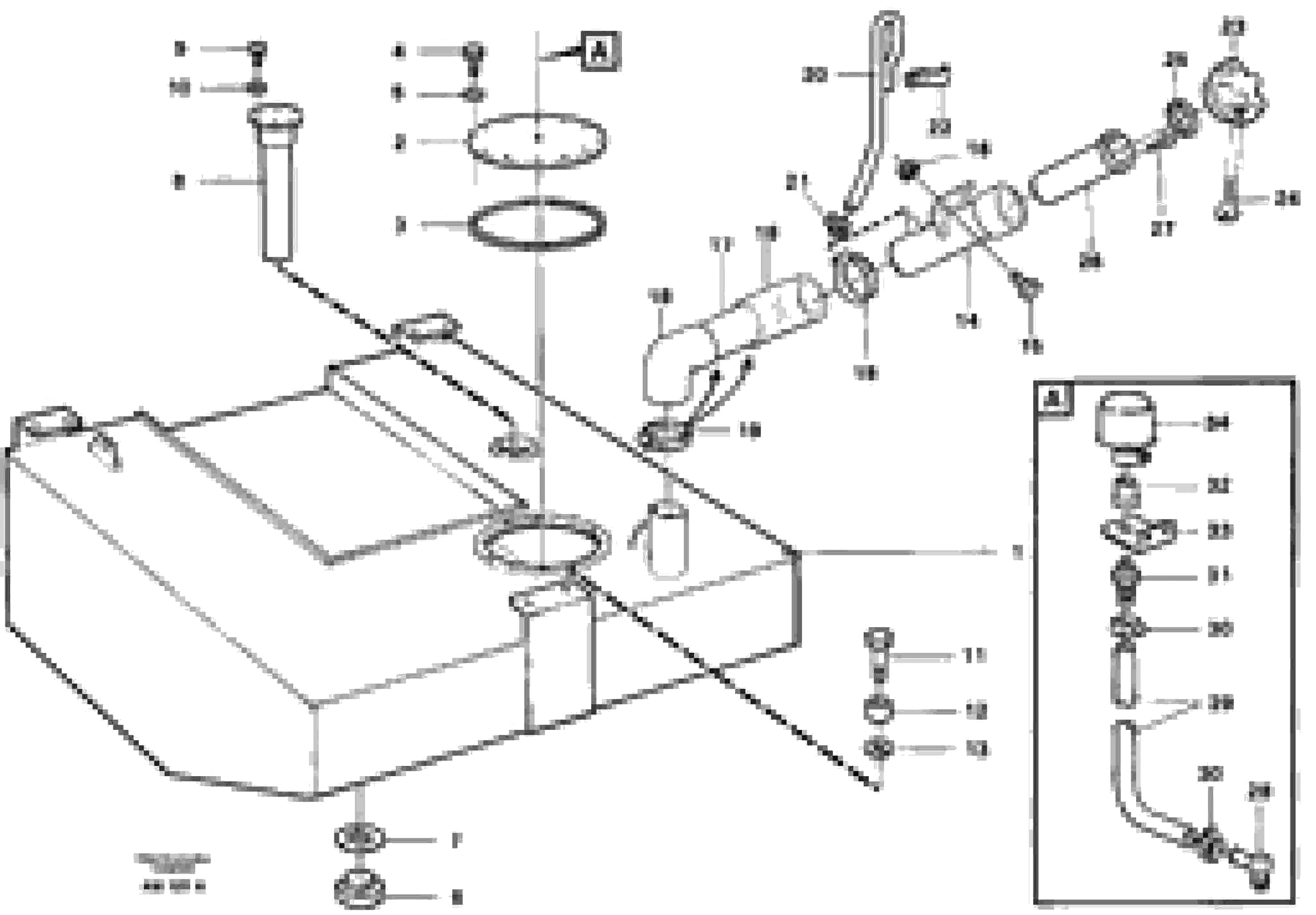 Схема запчастей Volvo L330C - 89735 Fuel tank with fitting parts L330C VOLVO BM VOLVO BM L330C SER NO - 60187