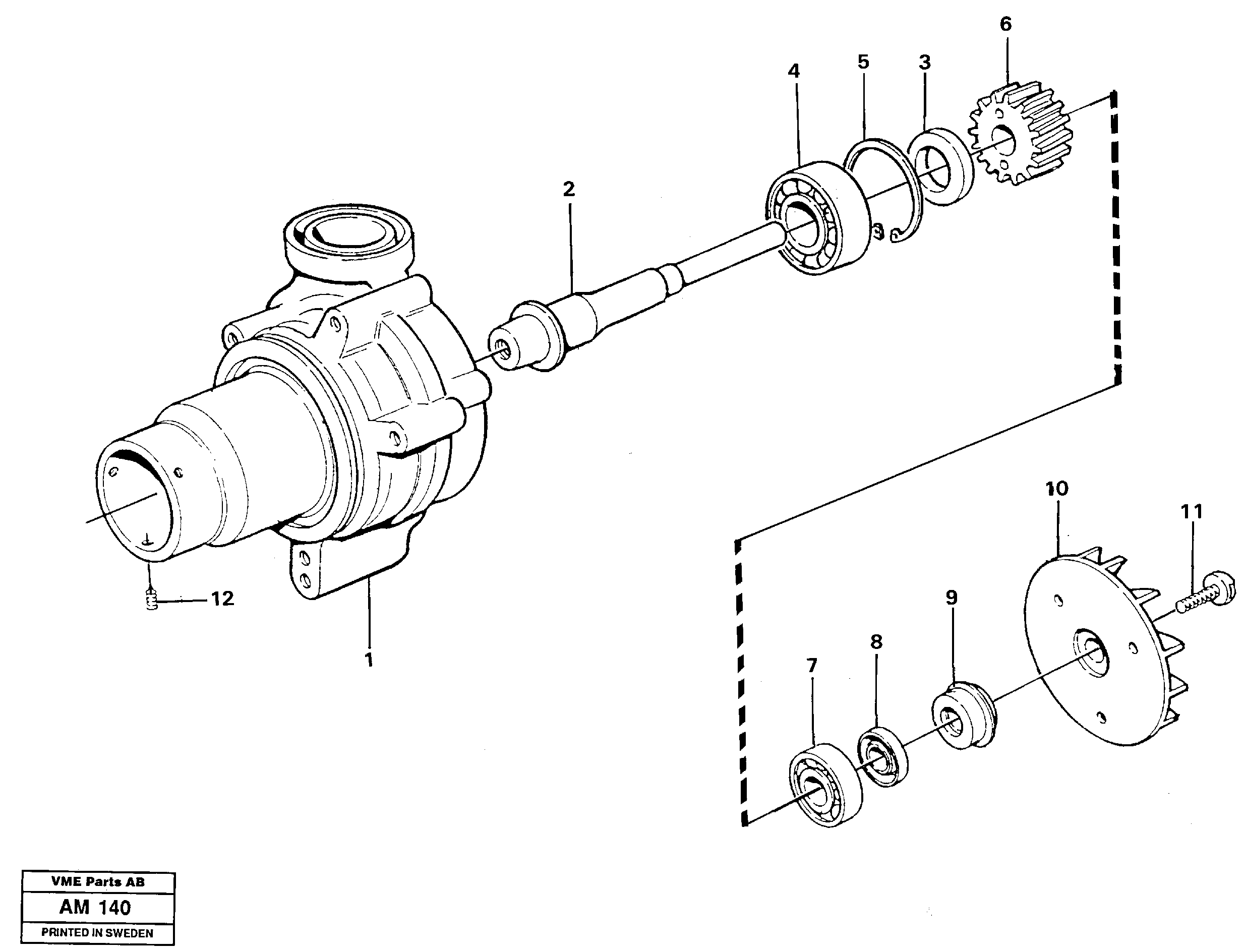 Схема запчастей Volvo L330C - 24855 Водяной насос L330C VOLVO BM VOLVO BM L330C SER NO - 60187