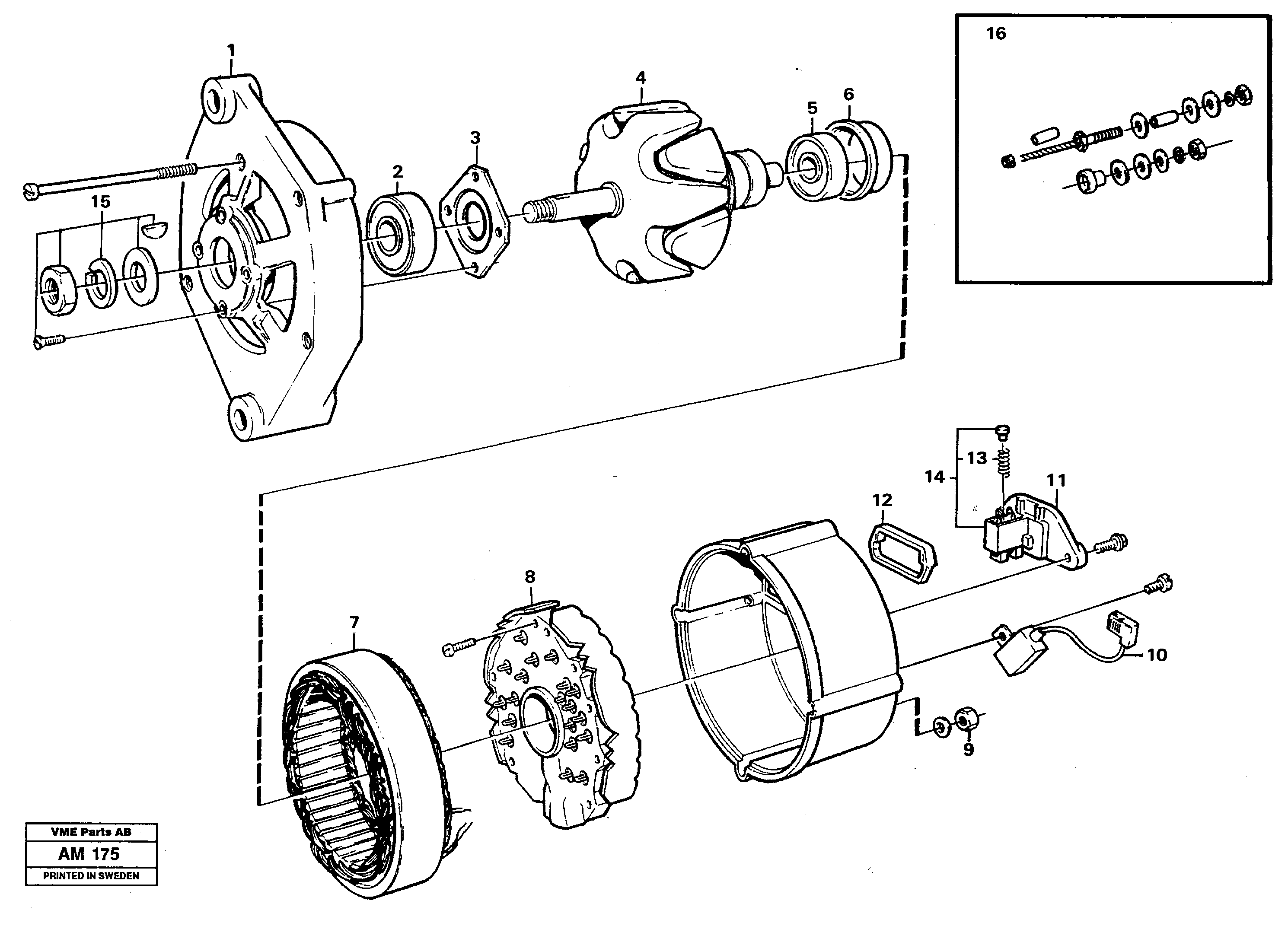 Схема запчастей Volvo L330C - 33059 Alternator L330C VOLVO BM VOLVO BM L330C SER NO - 60187