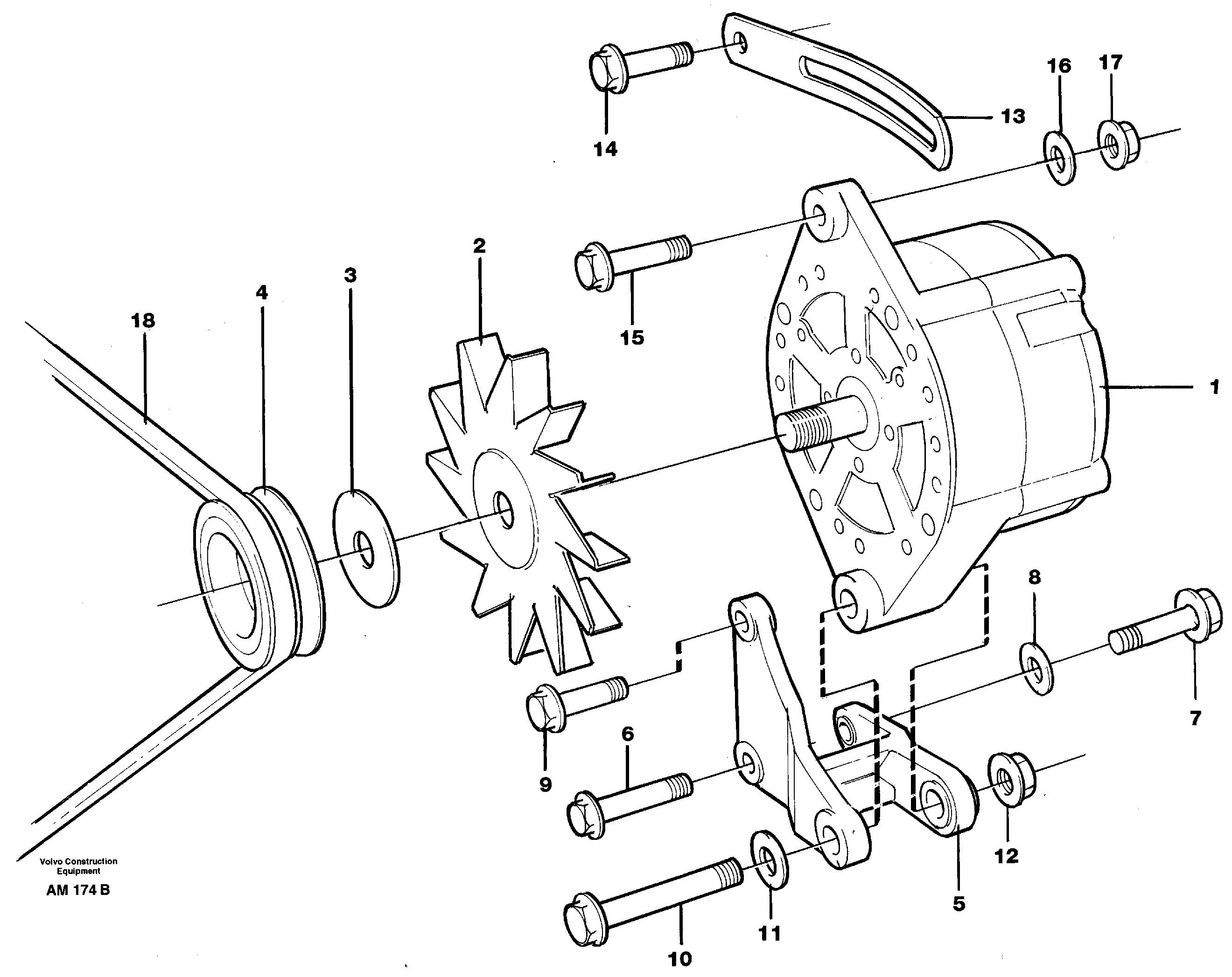 Схема запчастей Volvo L330C - 40560 Alternator with assembling details L330C VOLVO BM VOLVO BM L330C SER NO - 60187