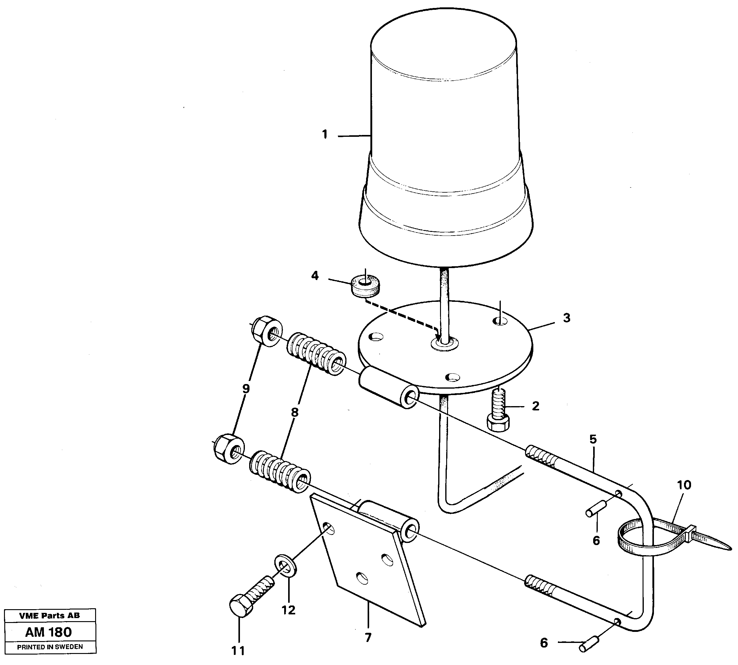 Схема запчастей Volvo L330C - 28860 Revolving warning light L330C VOLVO BM VOLVO BM L330C SER NO - 60187