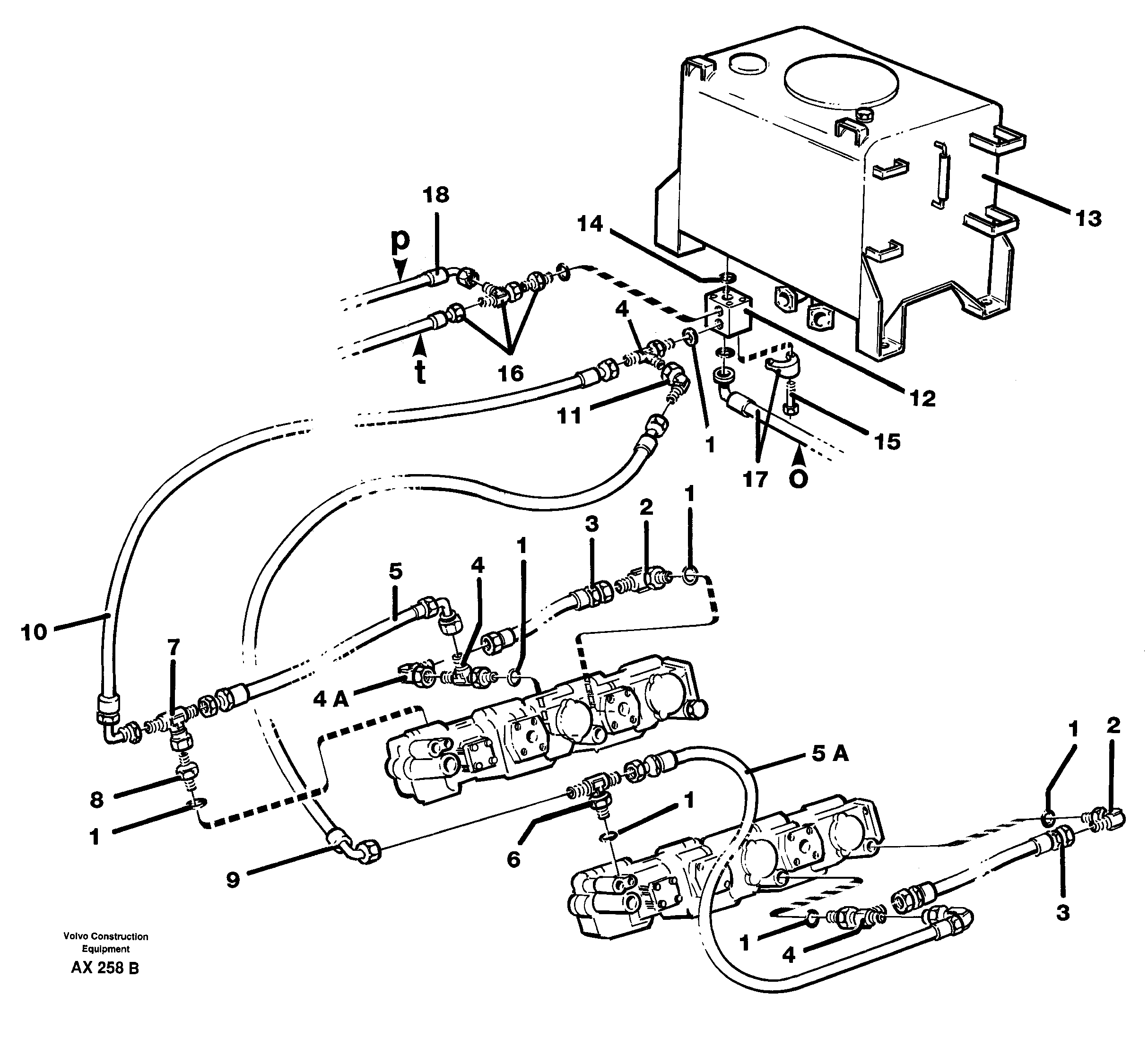 Схема запчастей Volvo L330C - 50759 Hydraulic system, return line, pump L330C SER NO 60188-