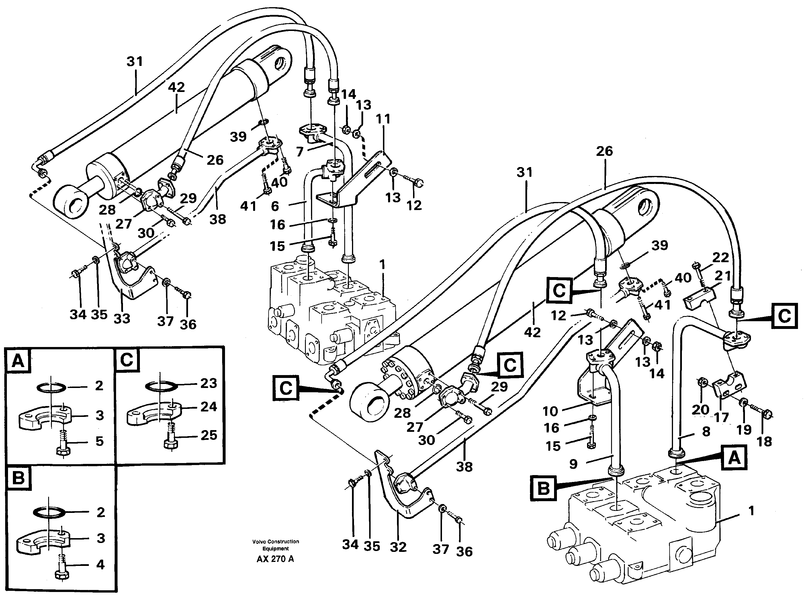 Схема запчастей Volvo L330C - 79007 Hydraulic system: tilt function L330C SER NO 60188-