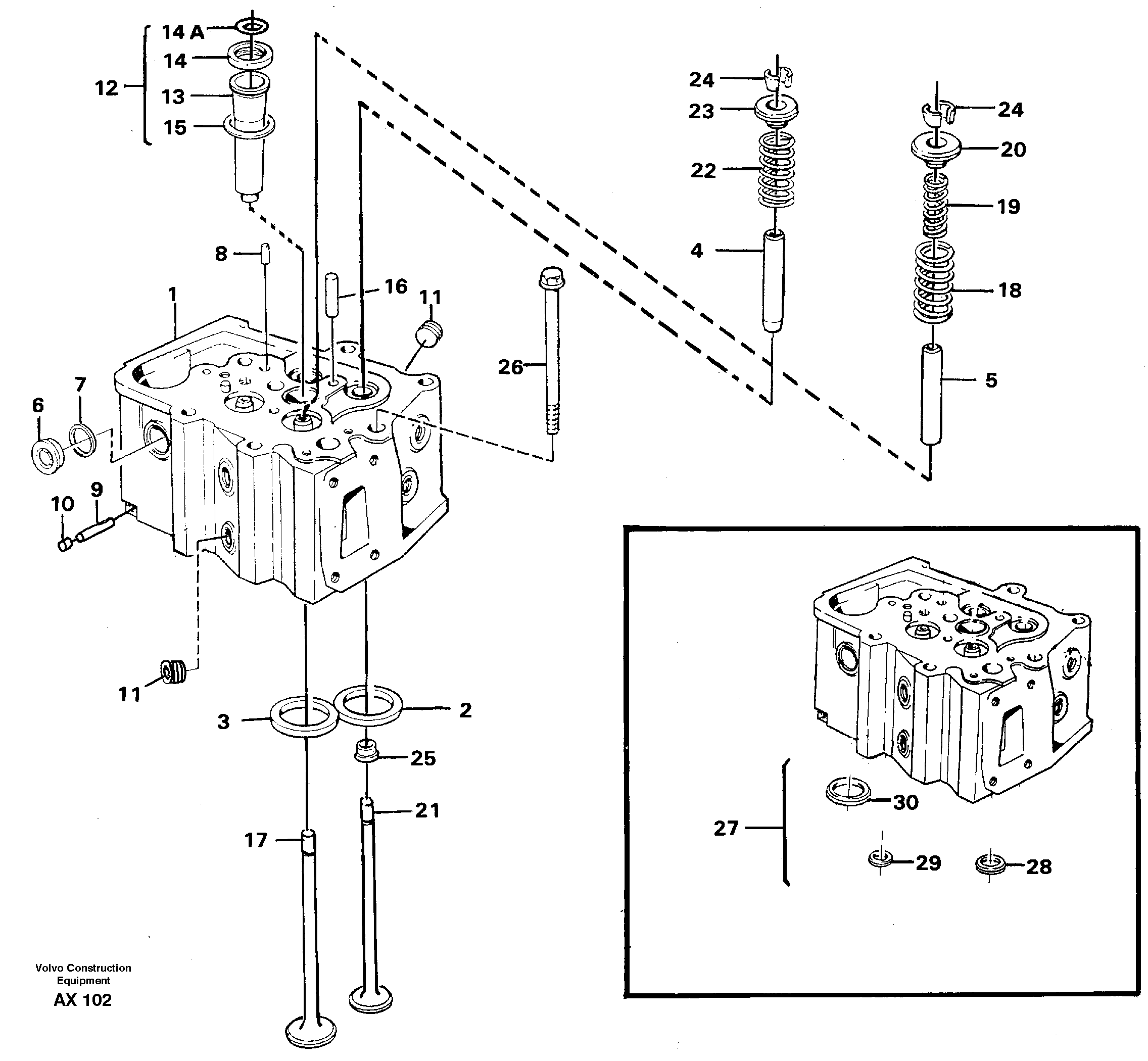 Схема запчастей Volvo L330C - 60444 Головка блока цилиндров L330C SER NO 60188-