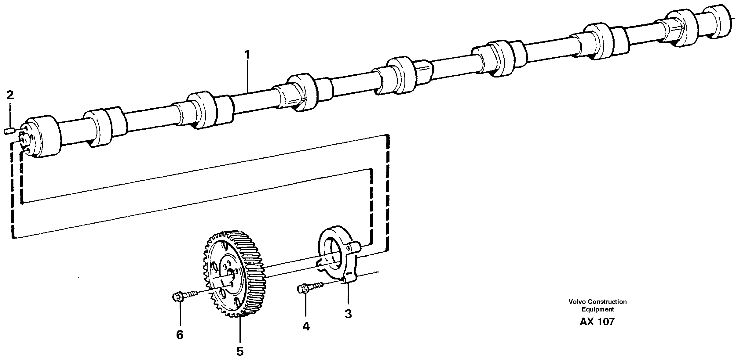 Схема запчастей Volvo L330C - 55752 Распредвал L330C SER NO 60188-