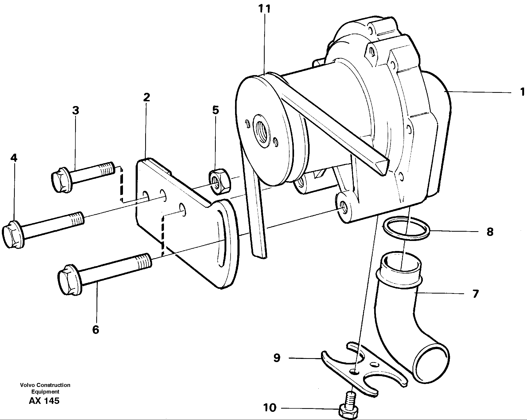 Схема запчастей Volvo L330C - 55436 Extra water pump with fitting parts L330C SER NO 60188-