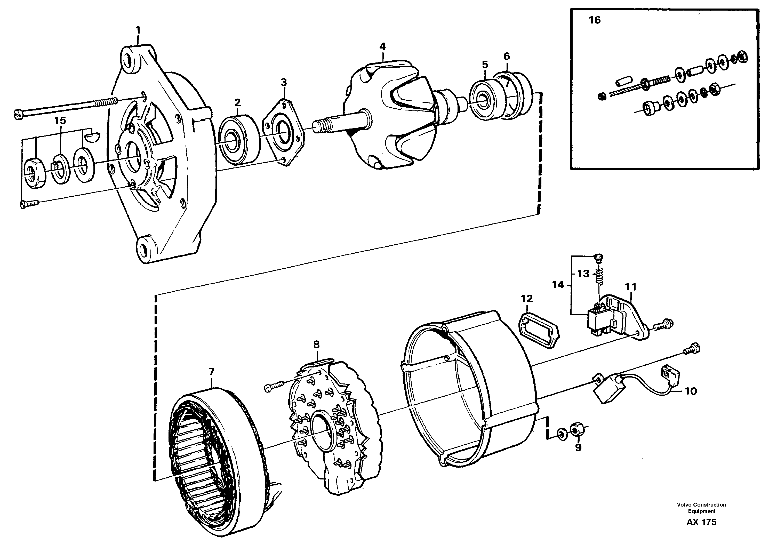 Схема запчастей Volvo L330C - 20715 Alternator L330C SER NO 60188-