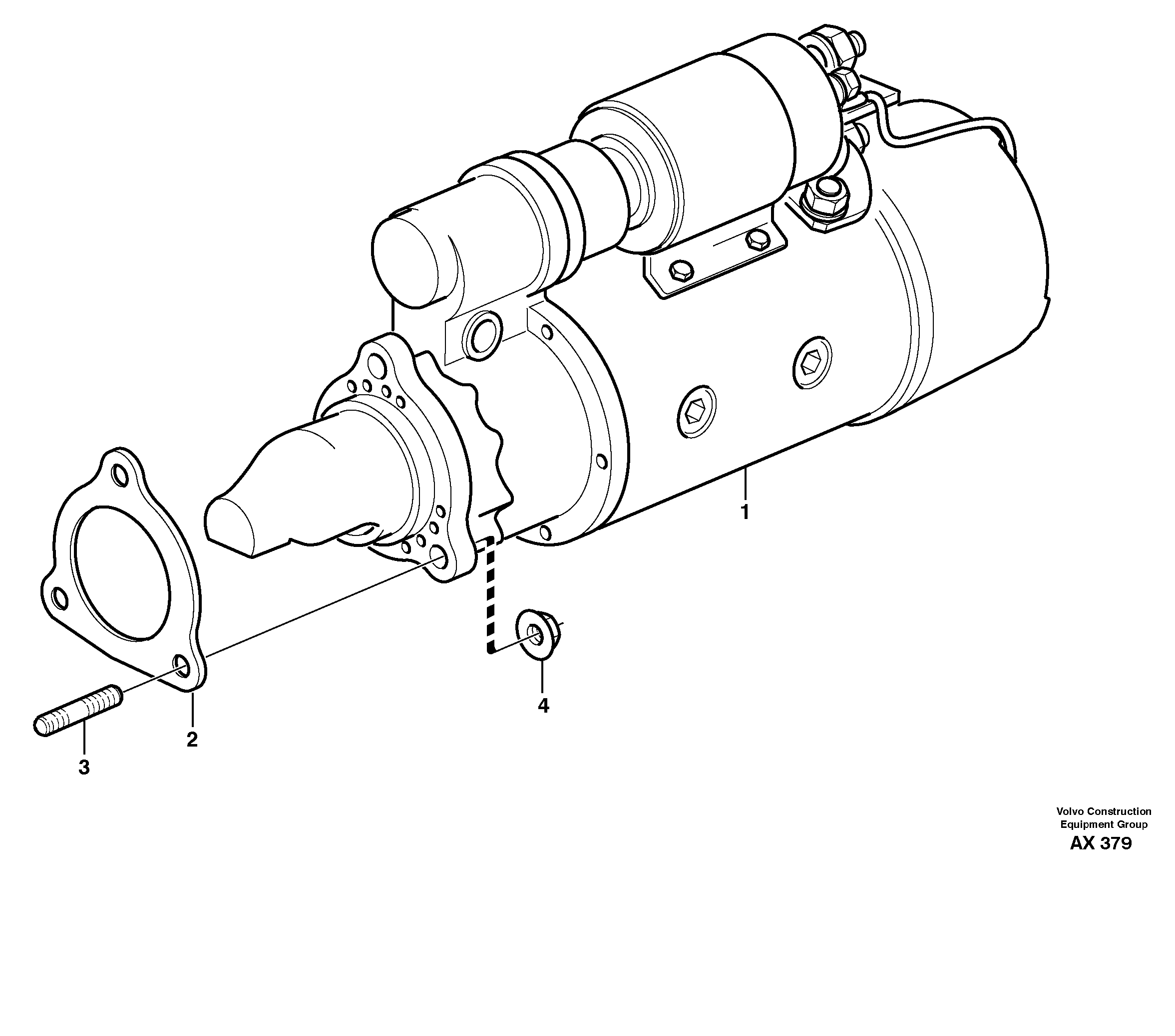 Схема запчастей Volvo L330C - 20716 Starter motor with assembling details L330C SER NO 60188-