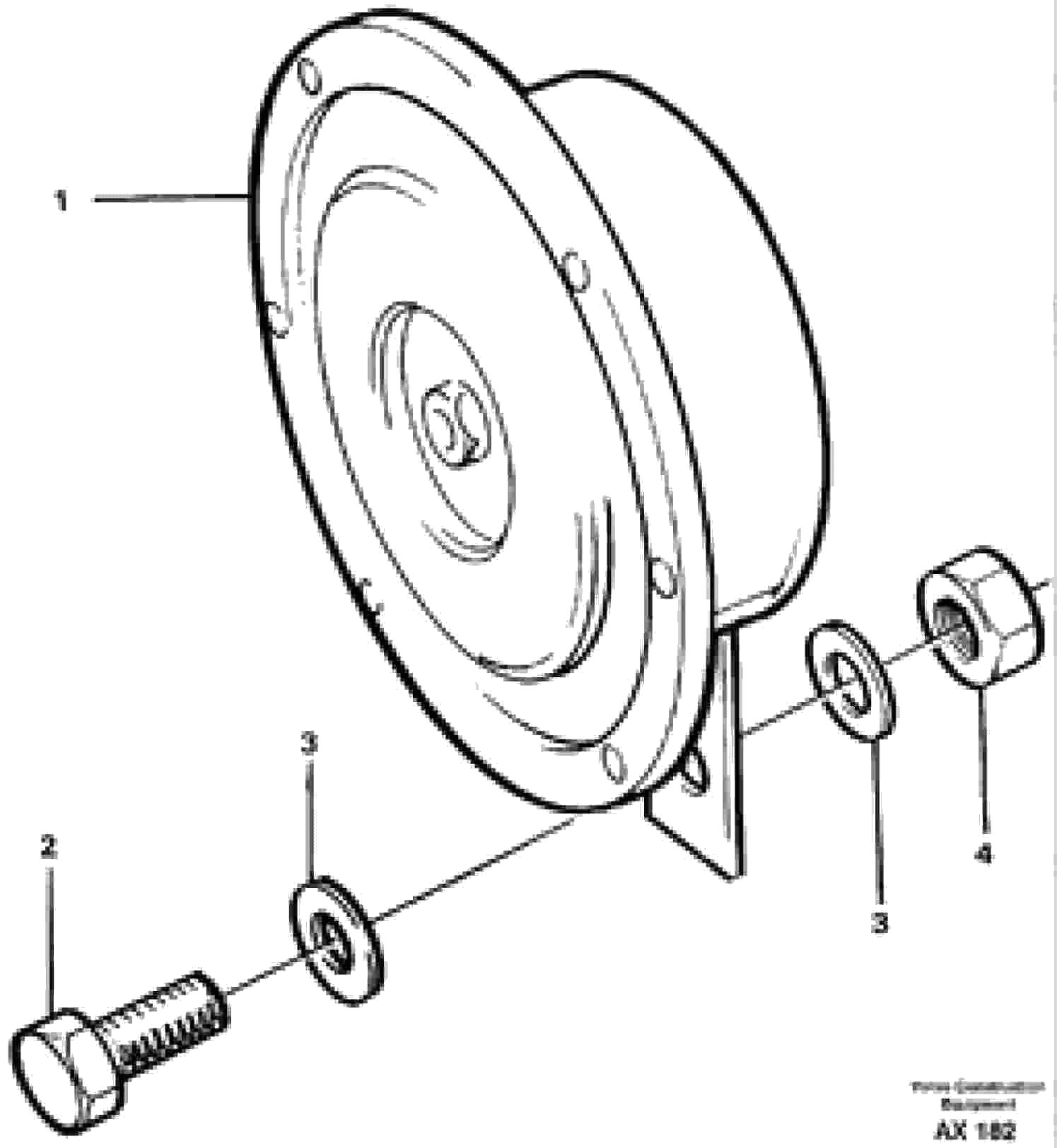 Схема запчастей Volvo L330C - 20719 Compressor horn L330C SER NO 60188-