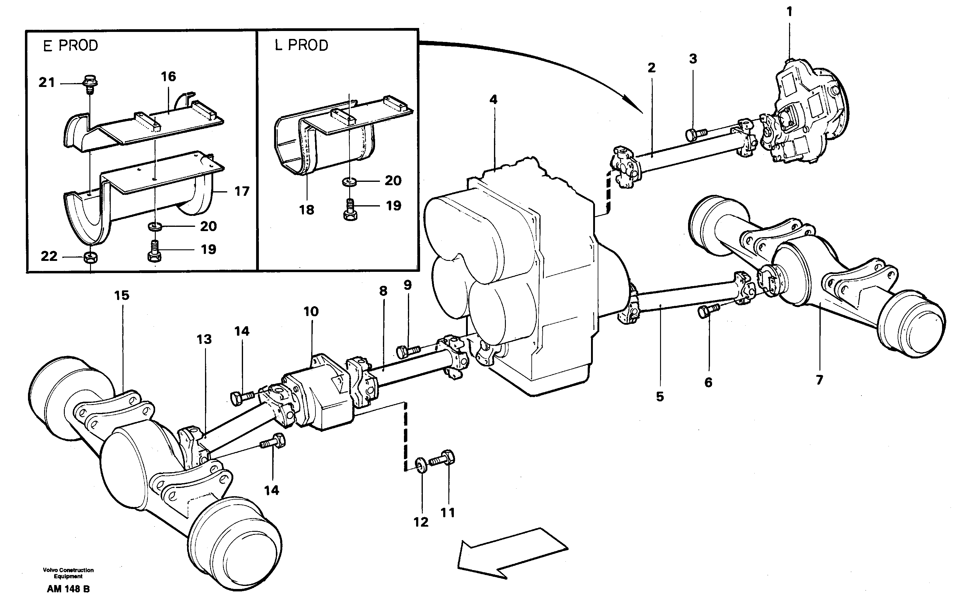 Схема запчастей Volvo L330C - 22370 Propeller shaft, mounting L330C VOLVO BM VOLVO BM L330C SER NO - 60187