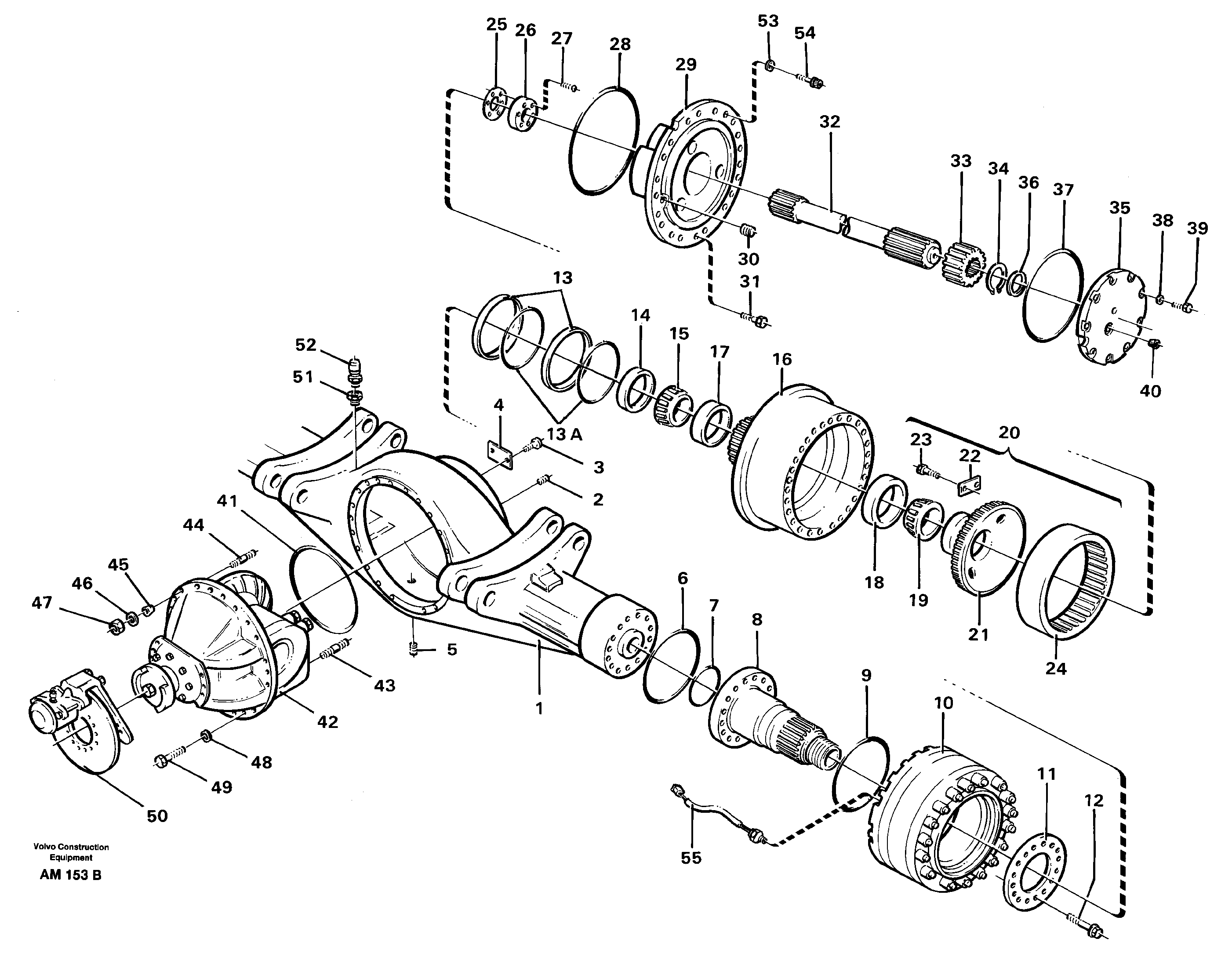 Схема запчастей Volvo L330C - 31141 Axle, front L330C VOLVO BM VOLVO BM L330C SER NO - 60187