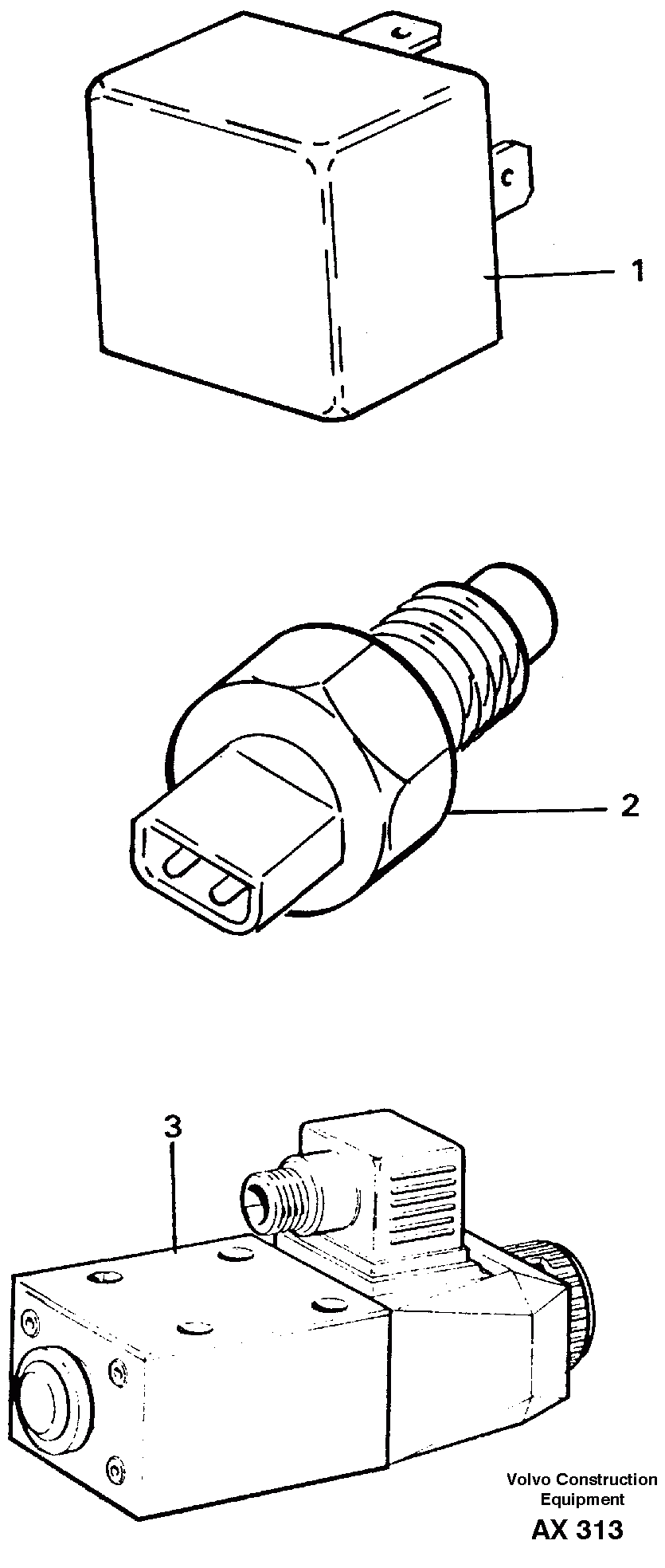 Схема запчастей Volvo L330C - 103093 Relays, sensors and solenoid valves Reference list L330C SER NO 60188-