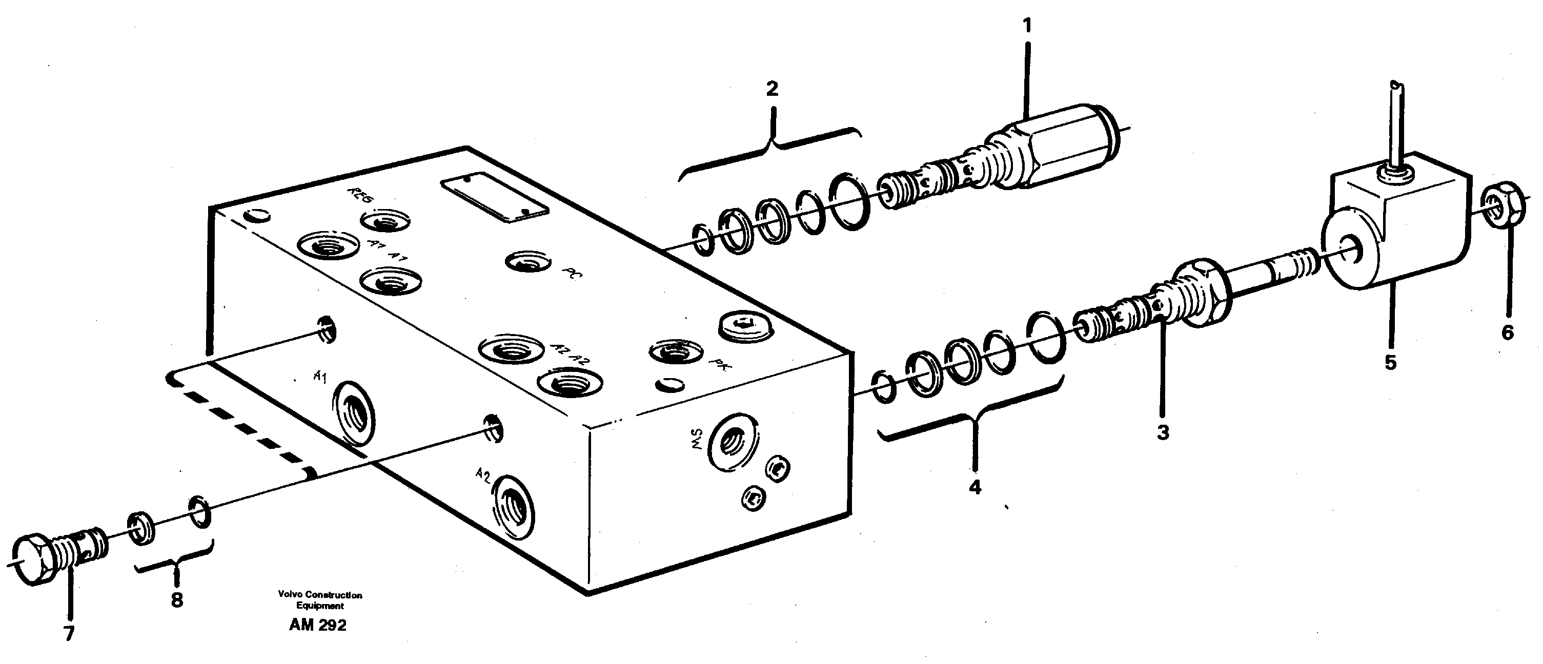 Схема запчастей Volvo L330C - 60598 Distribution valve L330C VOLVO BM VOLVO BM L330C SER NO - 60187