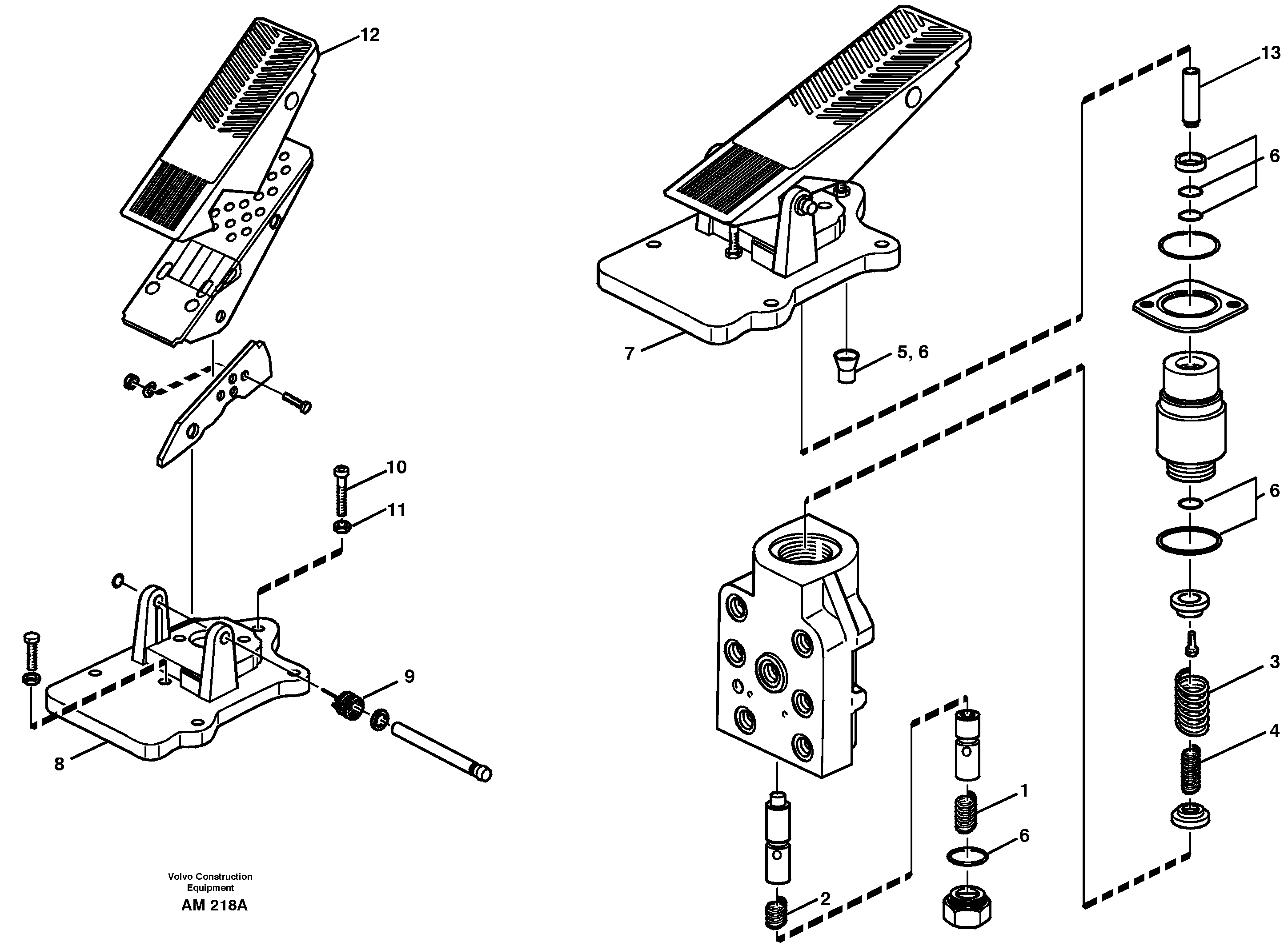 Схема запчастей Volvo L330C - 63355 Footbrake valve L330C VOLVO BM VOLVO BM L330C SER NO - 60187