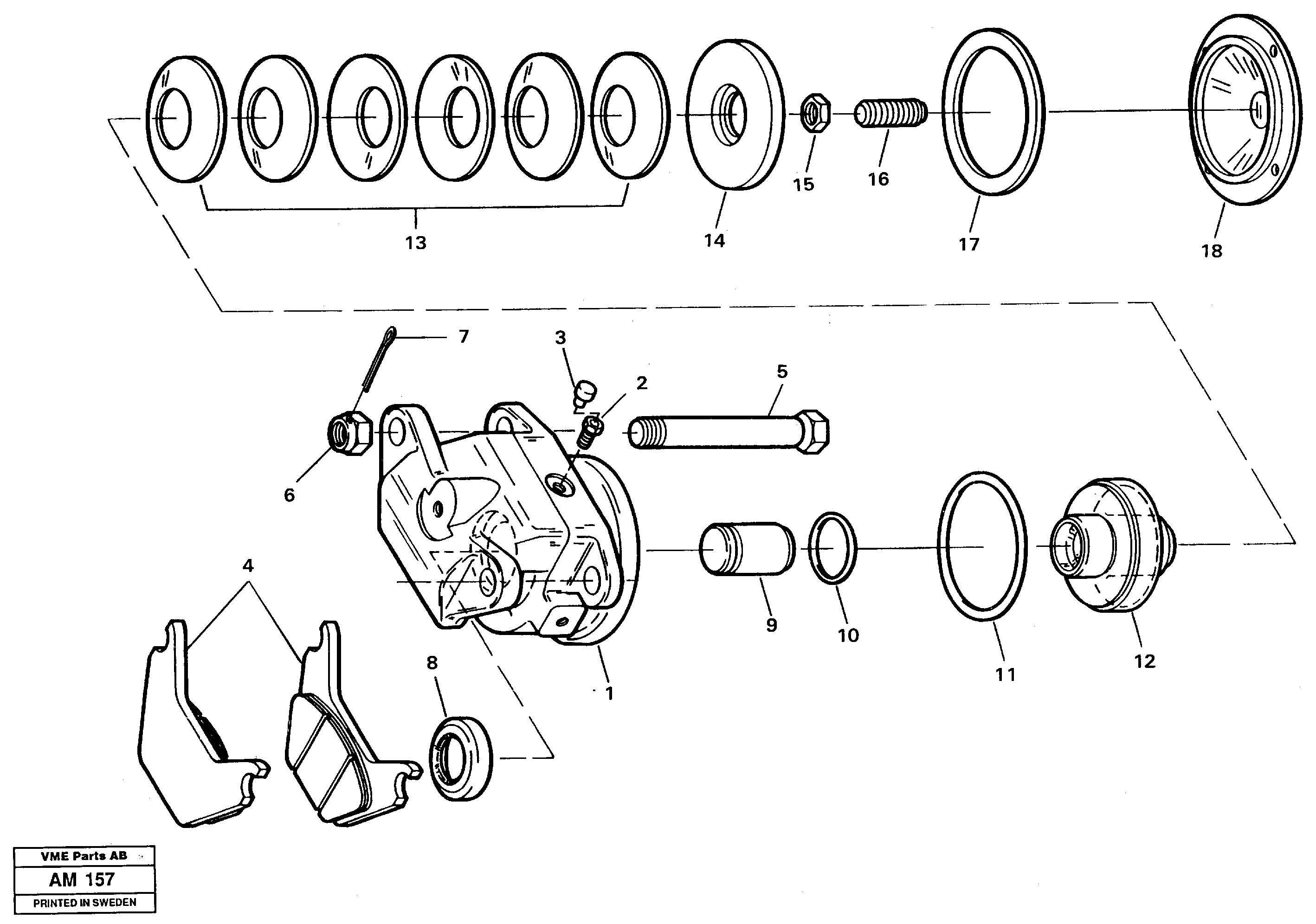 Схема запчастей Volvo L330C - 33912 Parking brake, brake cylinder L330C VOLVO BM VOLVO BM L330C SER NO - 60187