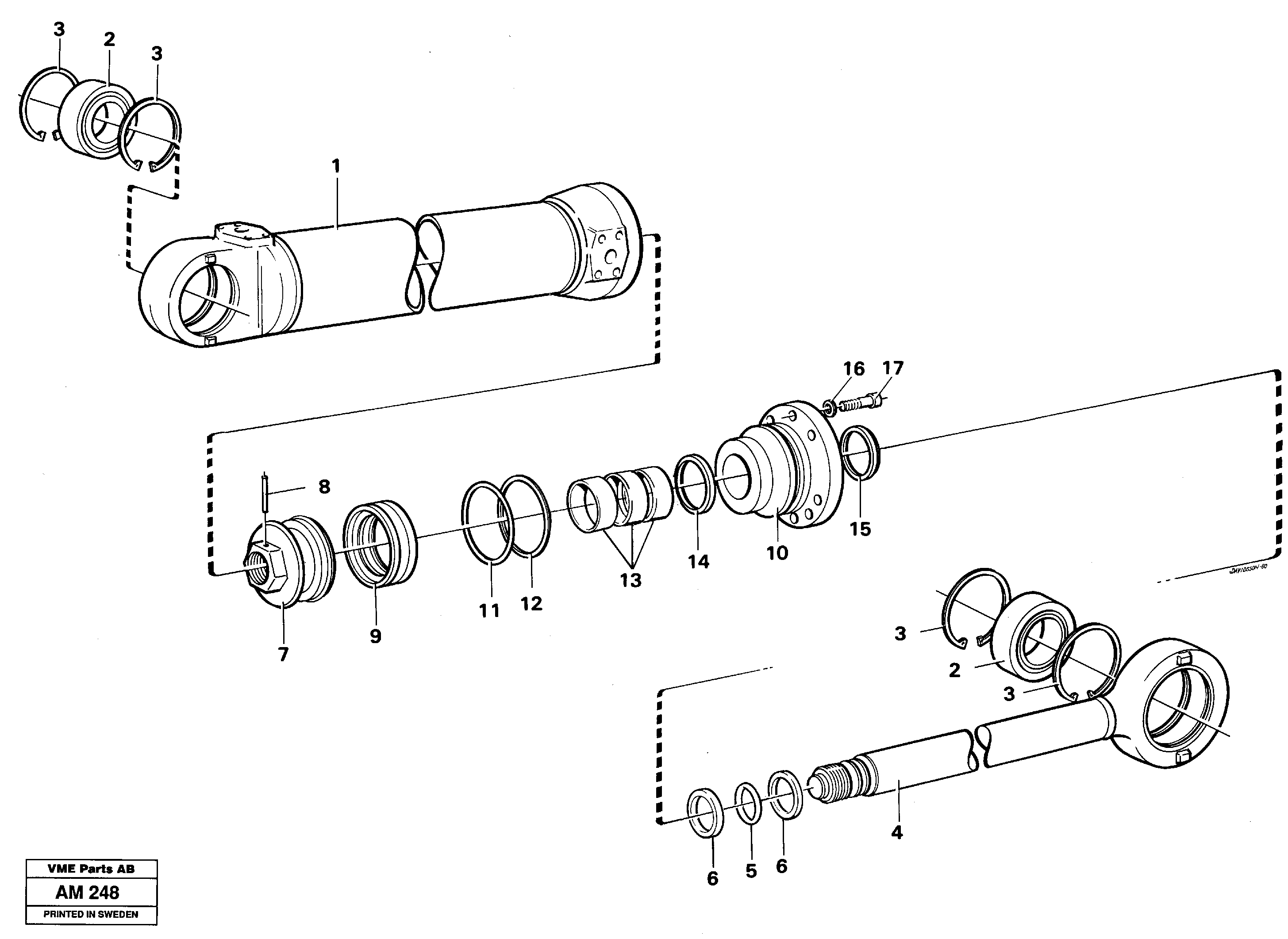 Схема запчастей Volvo L330C - 96457 Гидроцилиндр L330C VOLVO BM VOLVO BM L330C SER NO - 60187