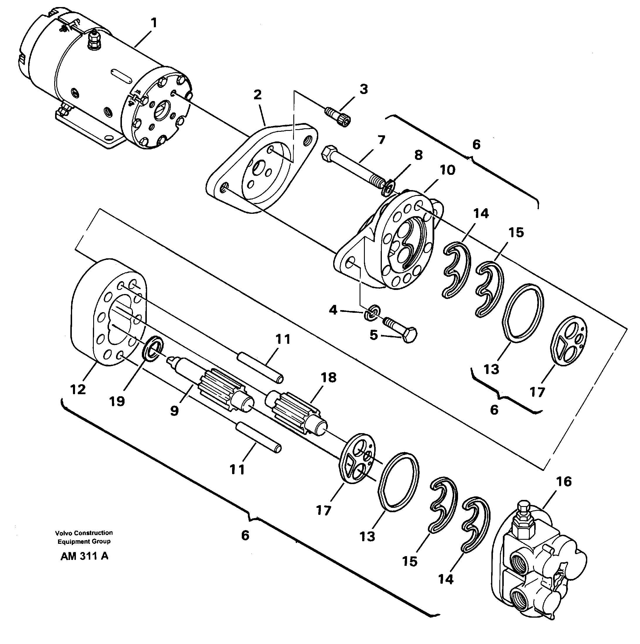 Схема запчастей Volvo L330C - 46268 Гидронасос рулевой L330C VOLVO BM VOLVO BM L330C SER NO - 60187