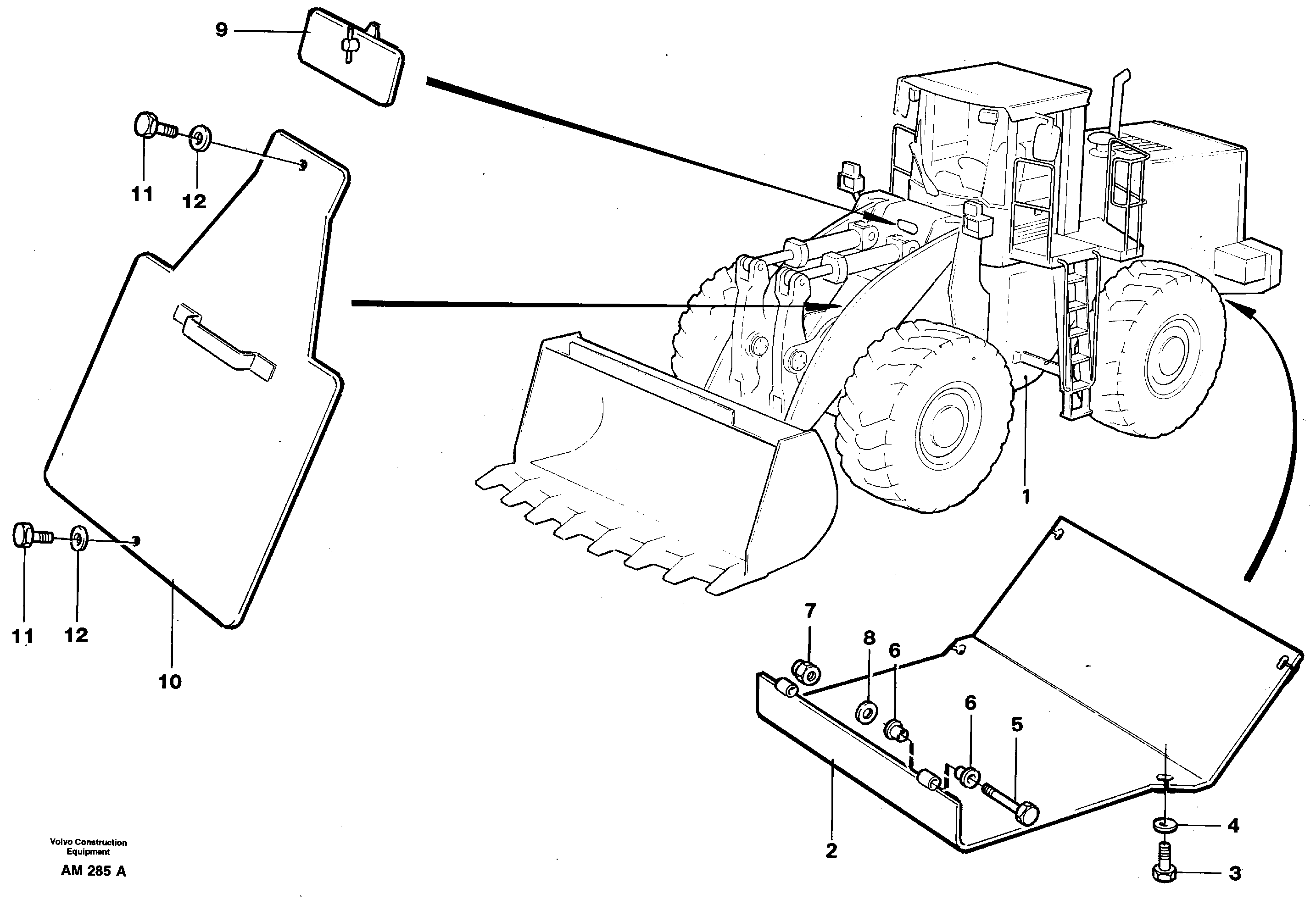 Схема запчастей Volvo L330C - 34984 Protecting plate L330C VOLVO BM VOLVO BM L330C SER NO - 60187