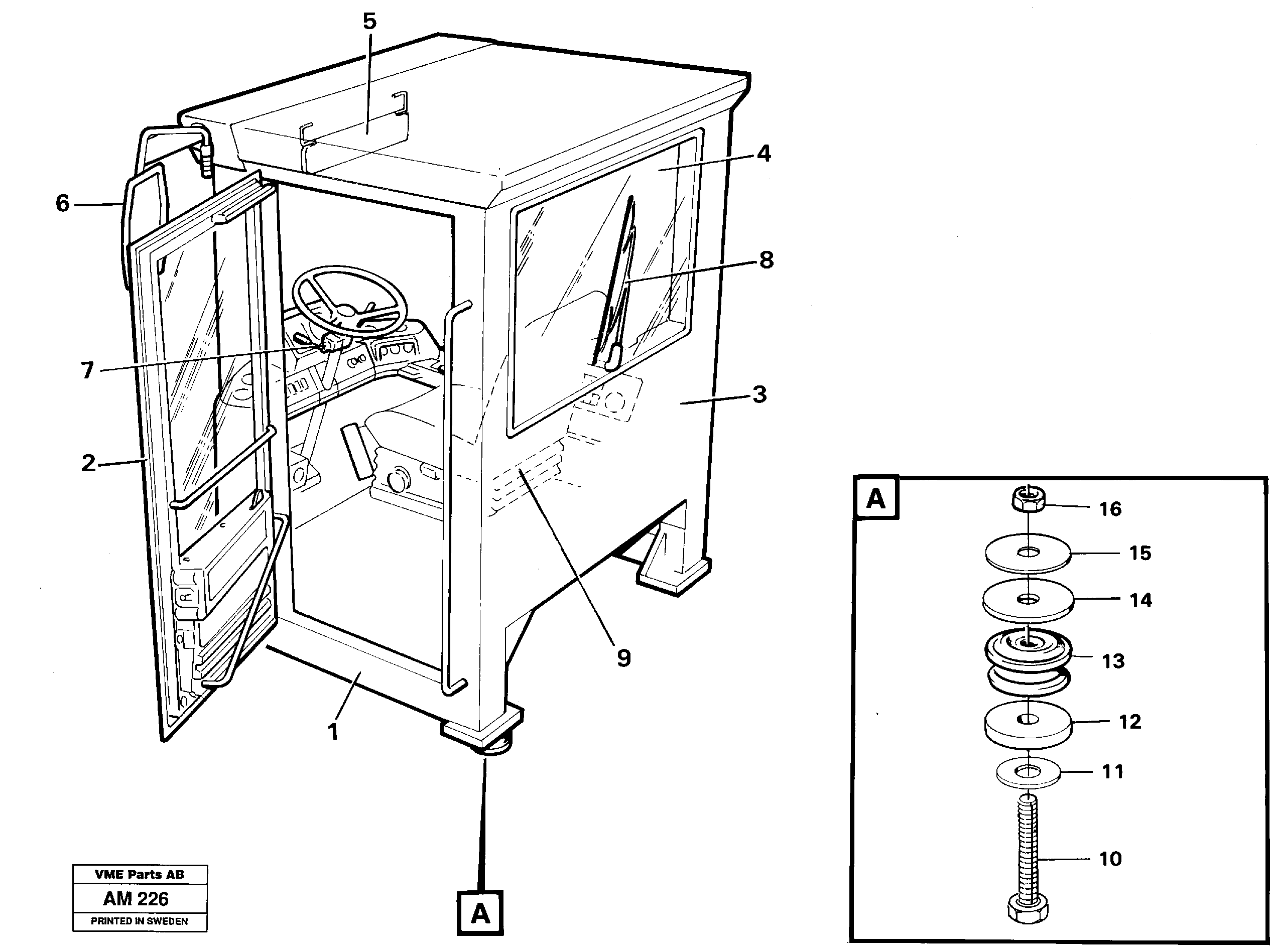 Схема запчастей Volvo L330C - 35342 Operators cab L330C VOLVO BM VOLVO BM L330C SER NO - 60187