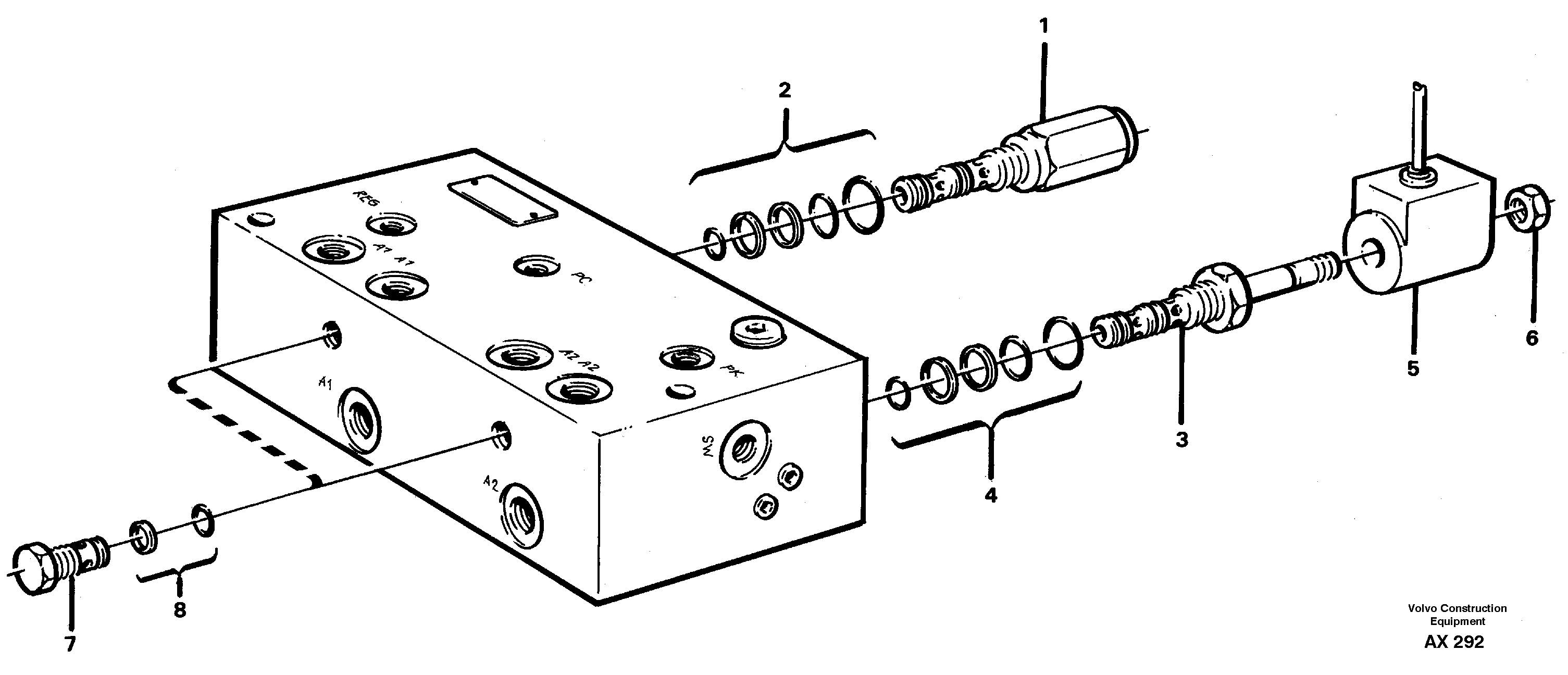 Схема запчастей Volvo L330C - 61218 Distribution valve L330C SER NO 60188-