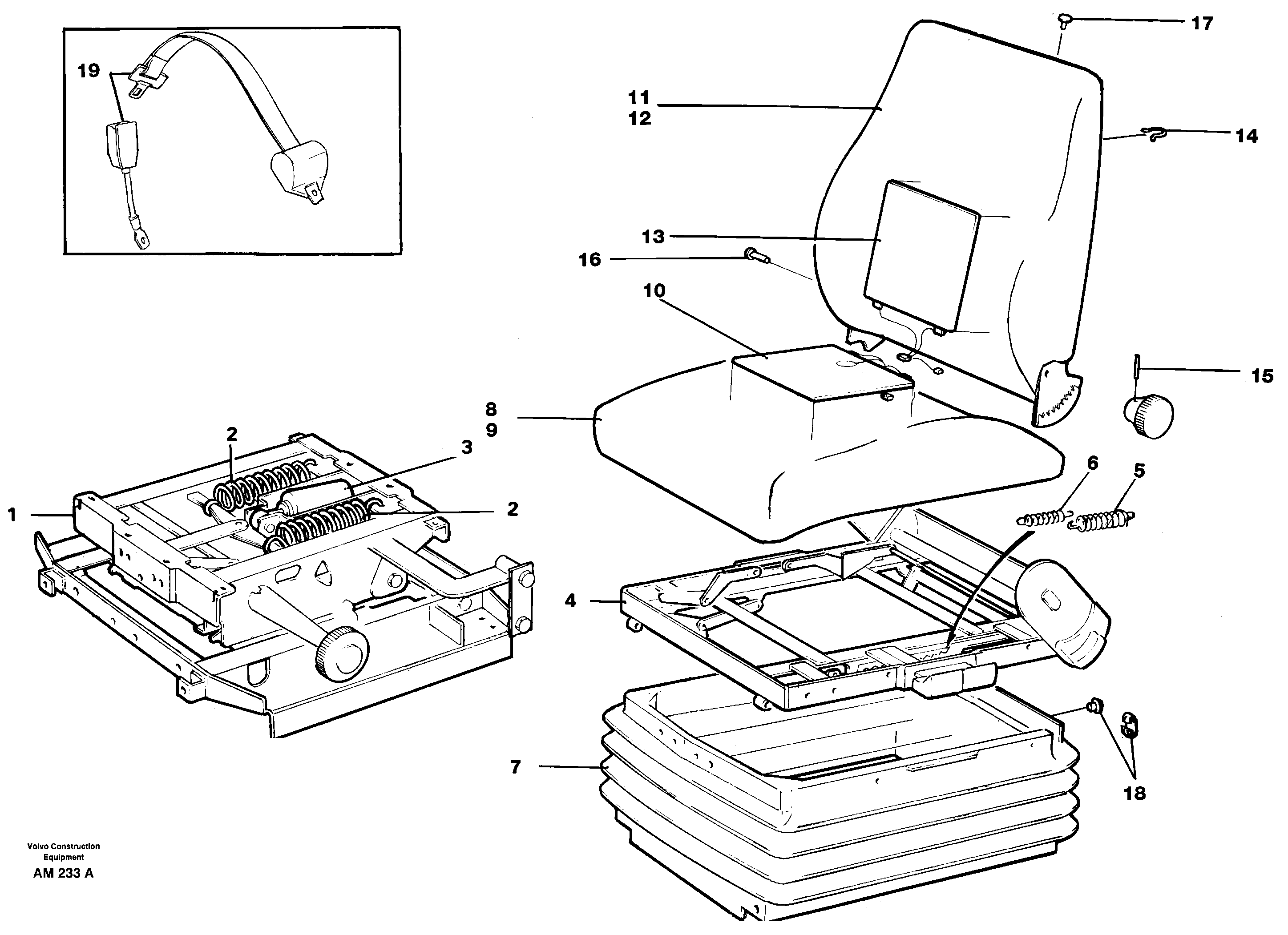 Схема запчастей Volvo L330C - 39253 Operator seat Isri L330C VOLVO BM VOLVO BM L330C SER NO - 60187