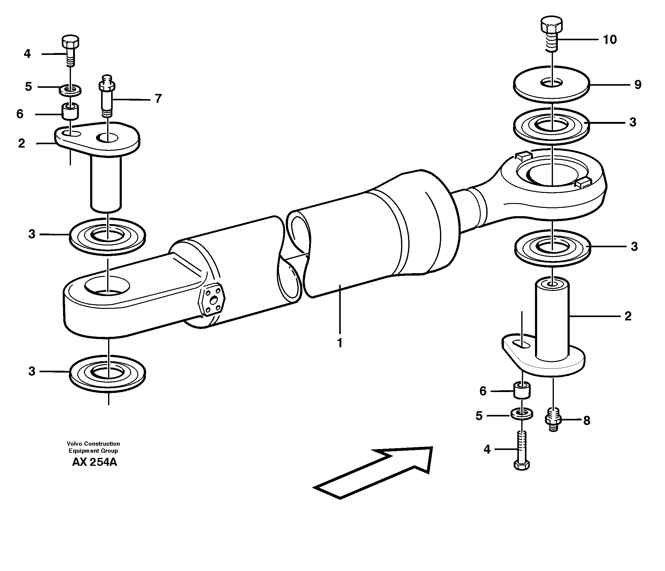 Схема запчастей Volvo L330C - 54279 Hydraulic cylinder, assembly L330C SER NO 60188-