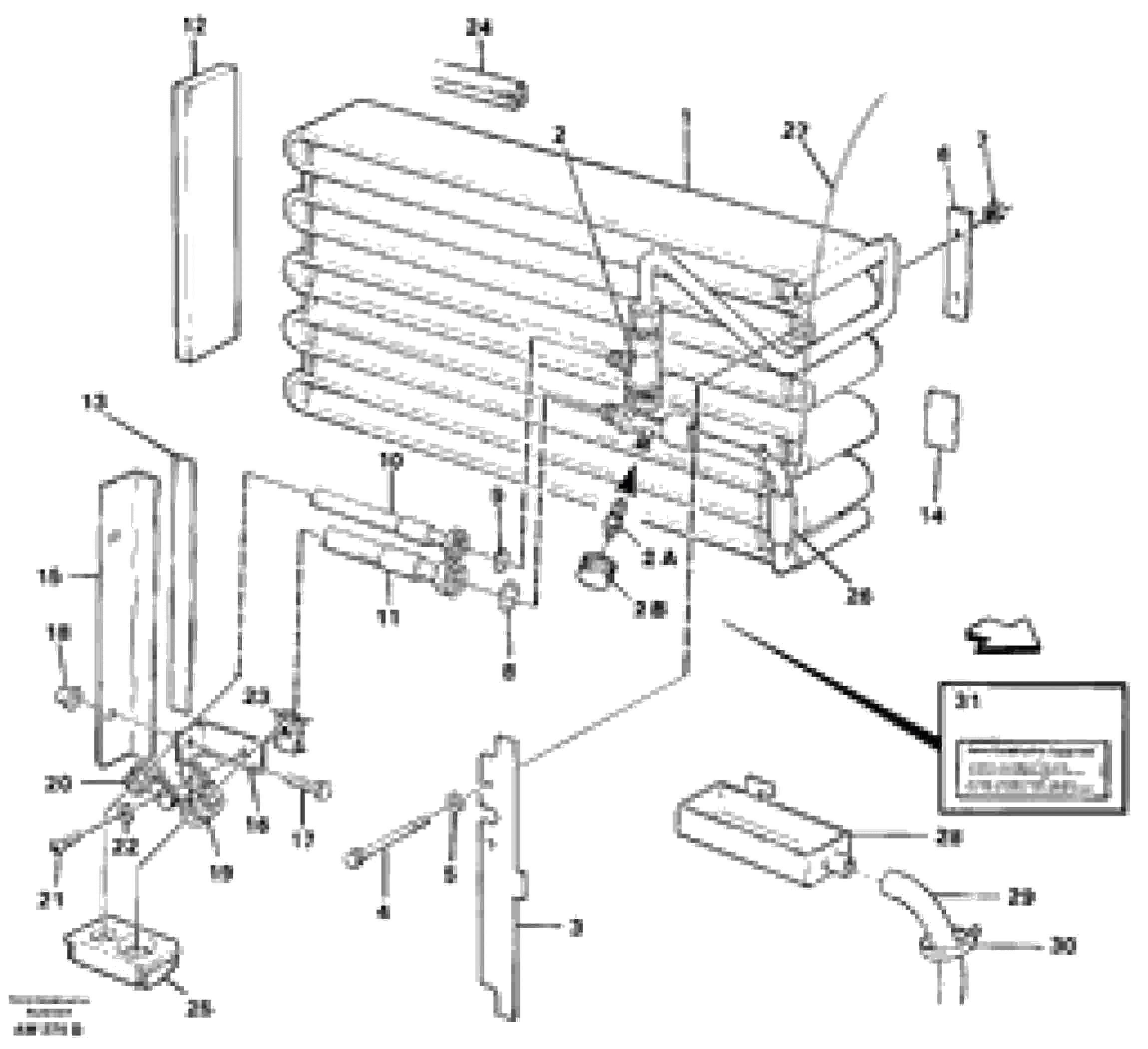 Схема запчастей Volvo L330C - 57770 Evaporator, assembly L330C VOLVO BM VOLVO BM L330C SER NO - 60187