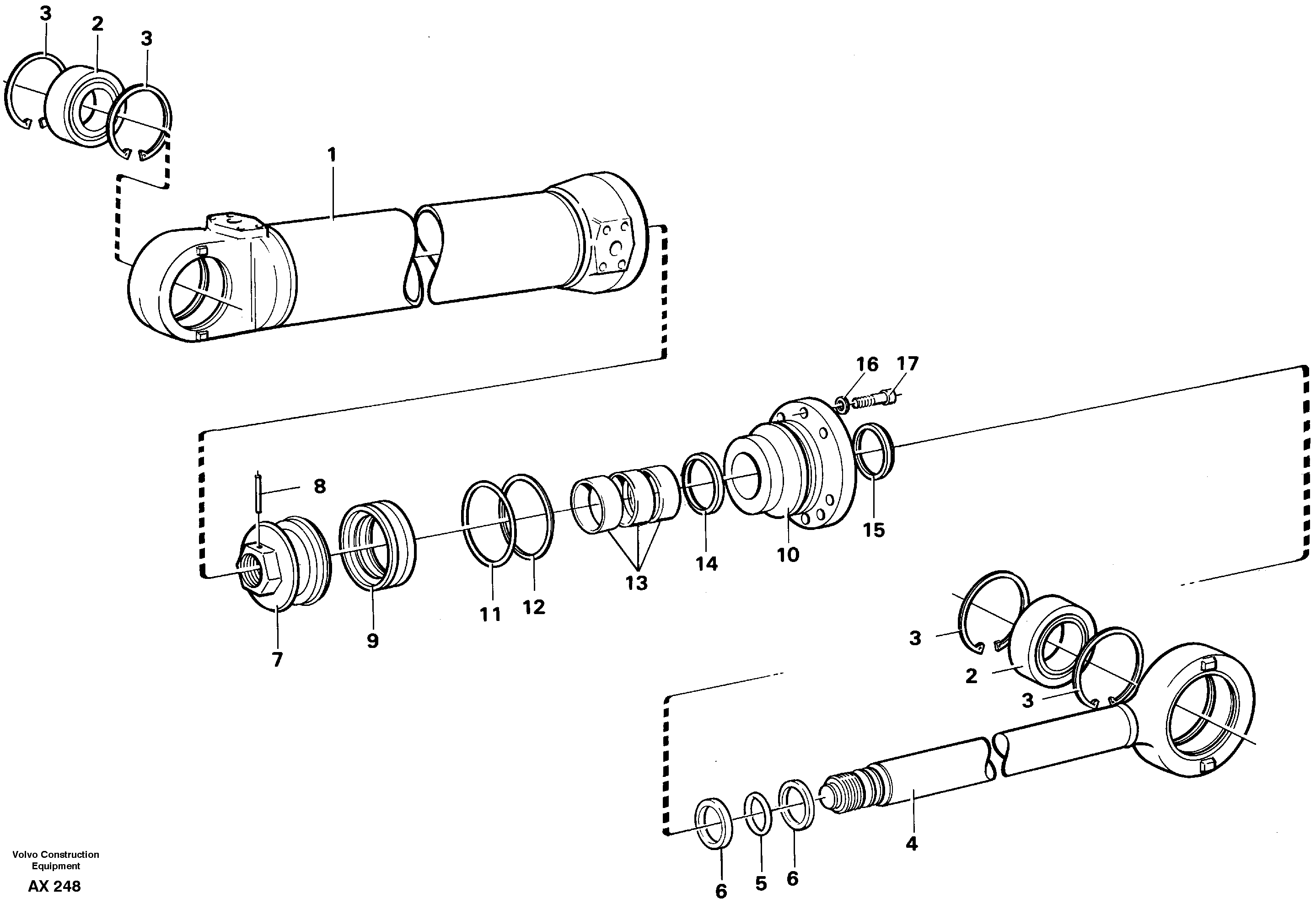 Схема запчастей Volvo L330C - 96660 Гидроцилиндр L330C SER NO 60188-