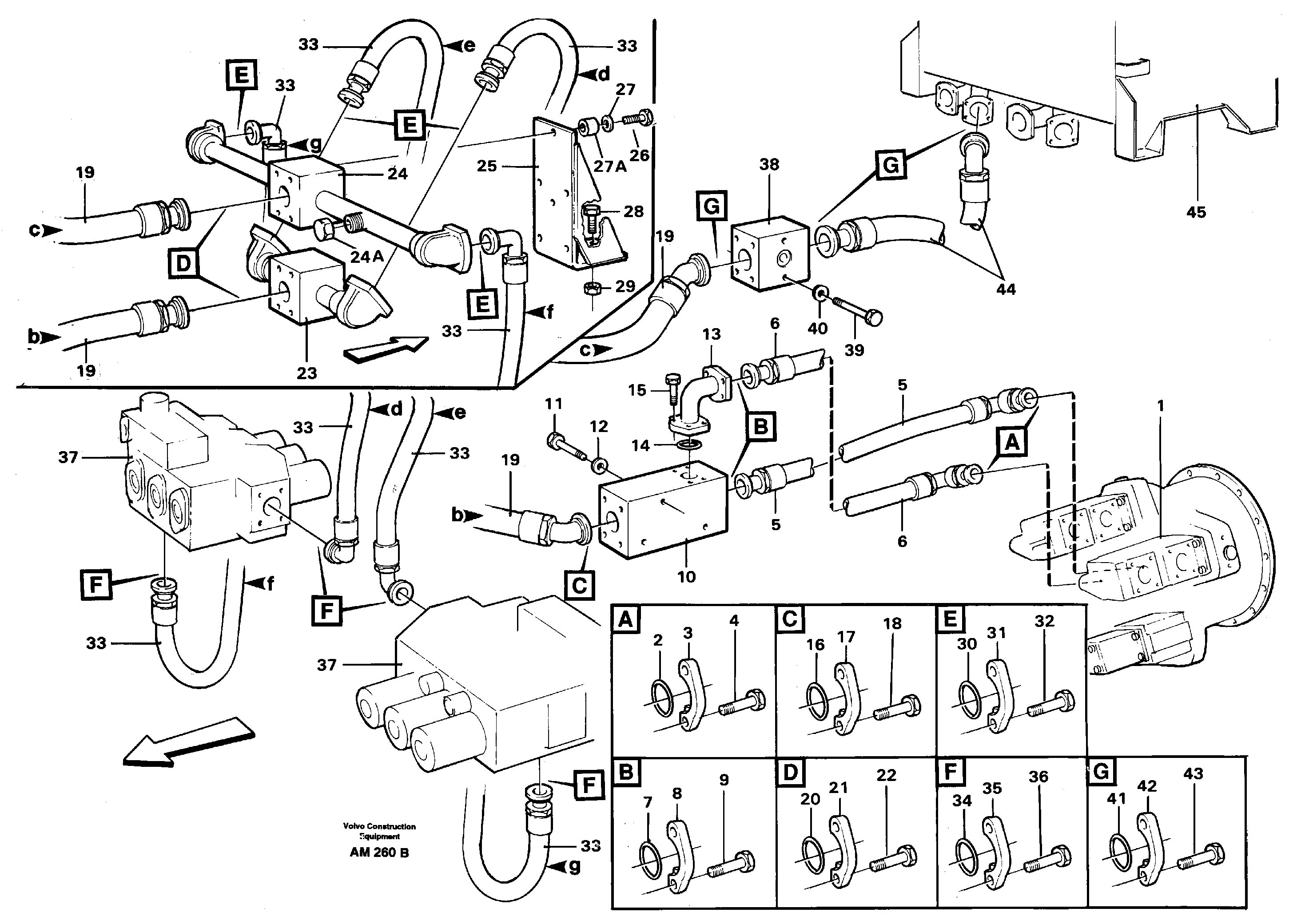 Схема запчастей Volvo L330C - 11005 Hydraulic system: feed-and suction line L330C VOLVO BM VOLVO BM L330C SER NO - 60187