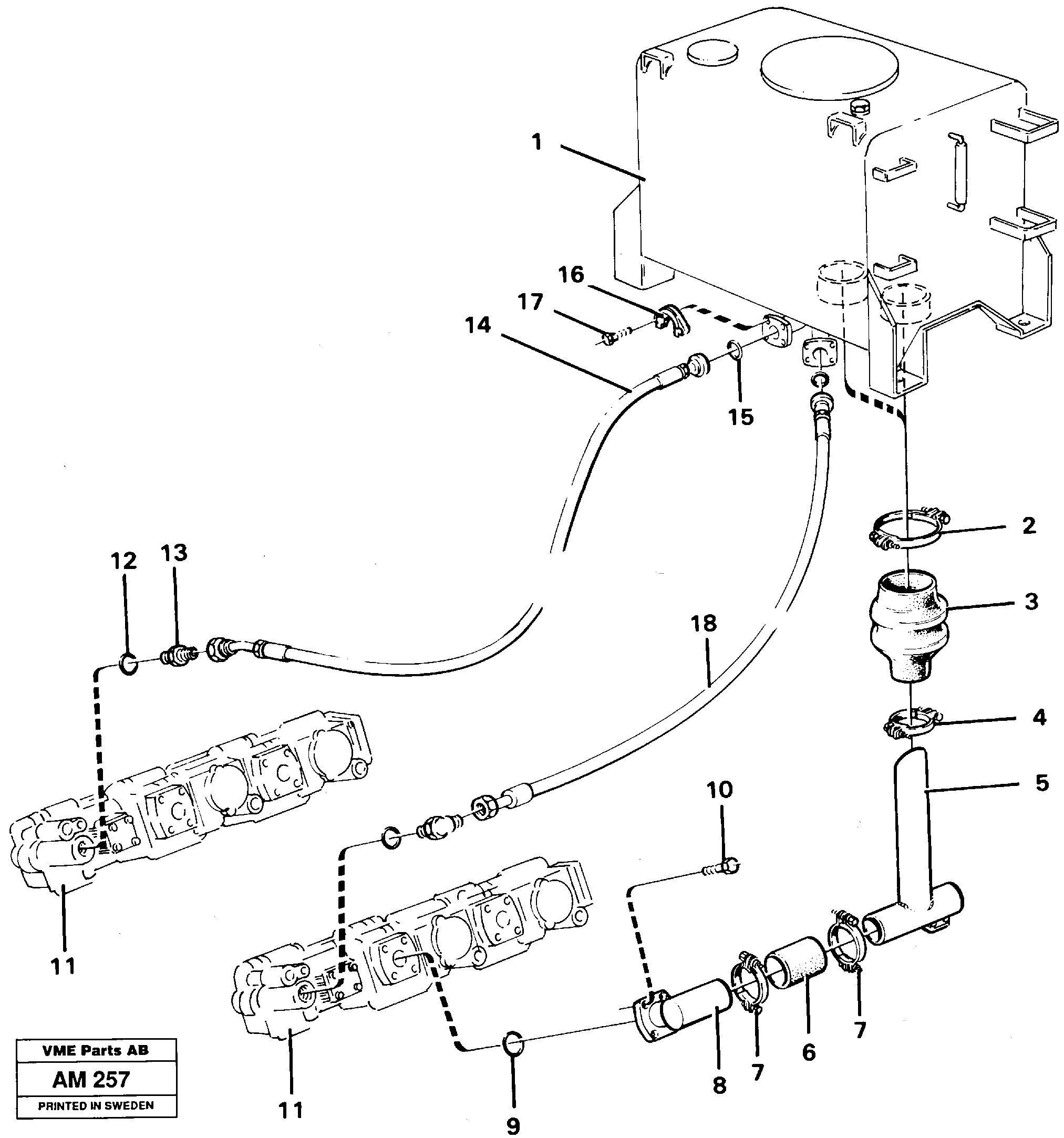 Схема запчастей Volvo L330C - 21607 Hydraulic system: suction line,pump L330C VOLVO BM VOLVO BM L330C SER NO - 60187