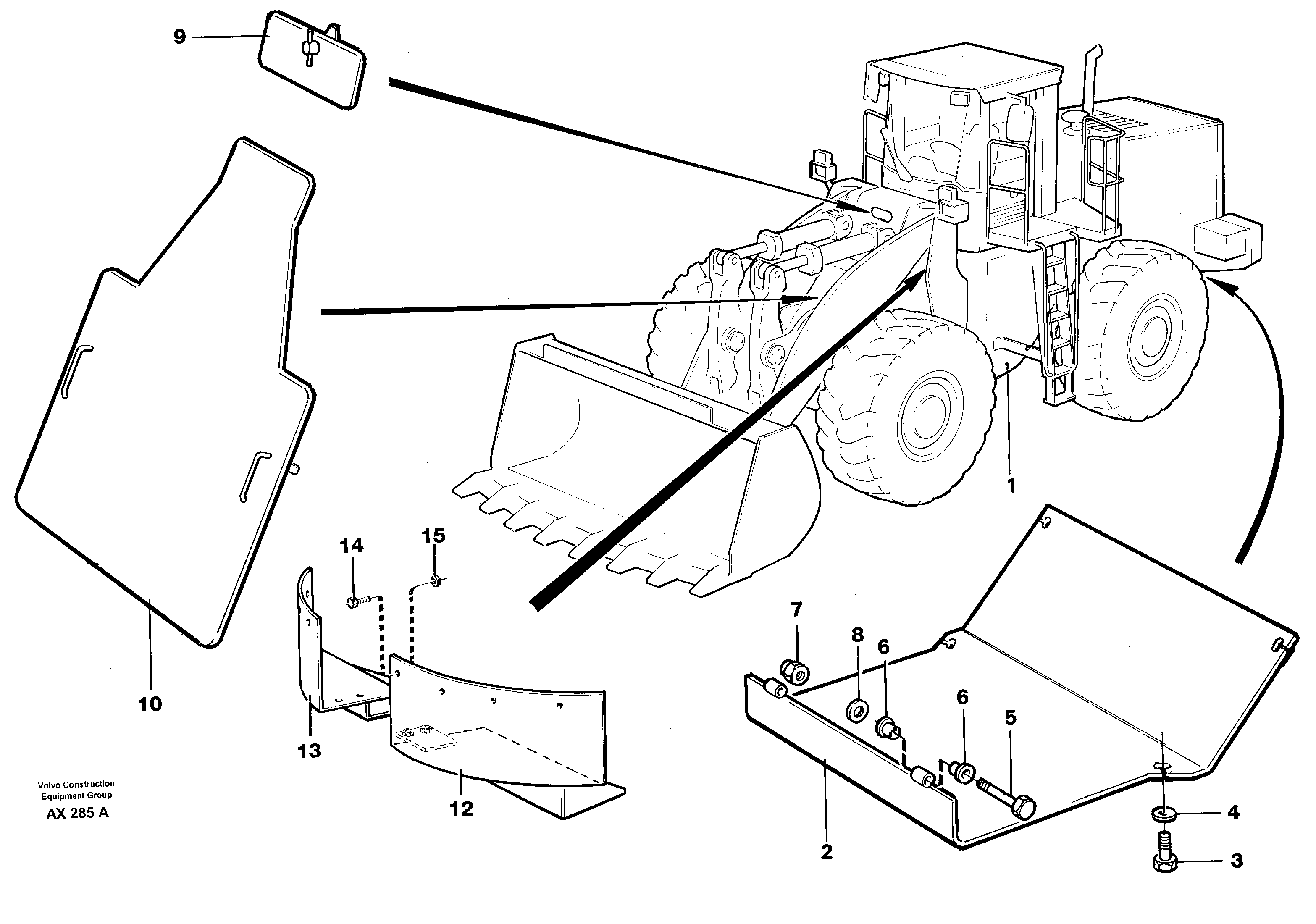 Схема запчастей Volvo L330C - 57176 Protecting plate L330C SER NO 60188-