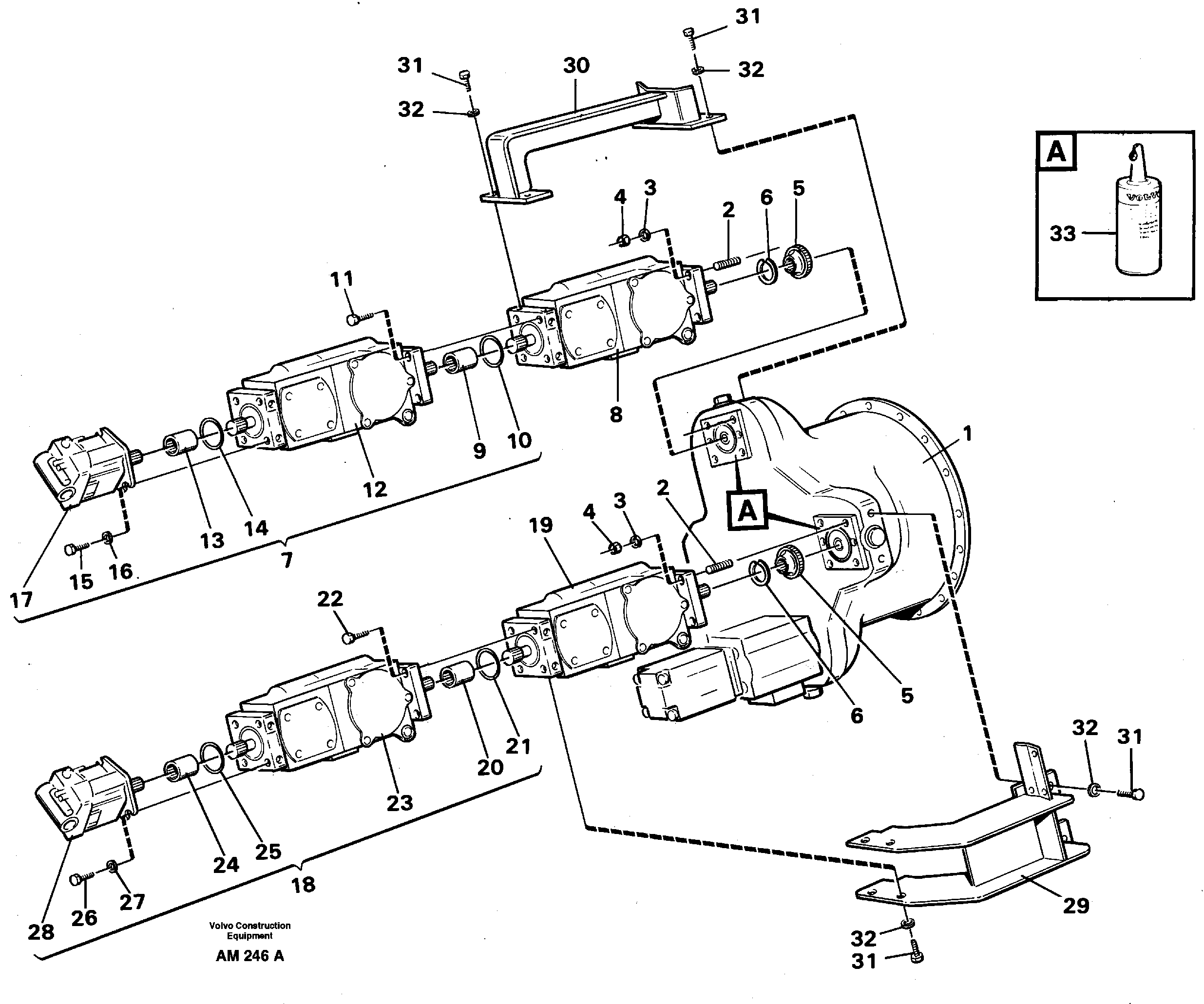 Схема запчастей Volvo L330C - 22133 Hydraulic pump, assembly L330C VOLVO BM VOLVO BM L330C SER NO - 60187