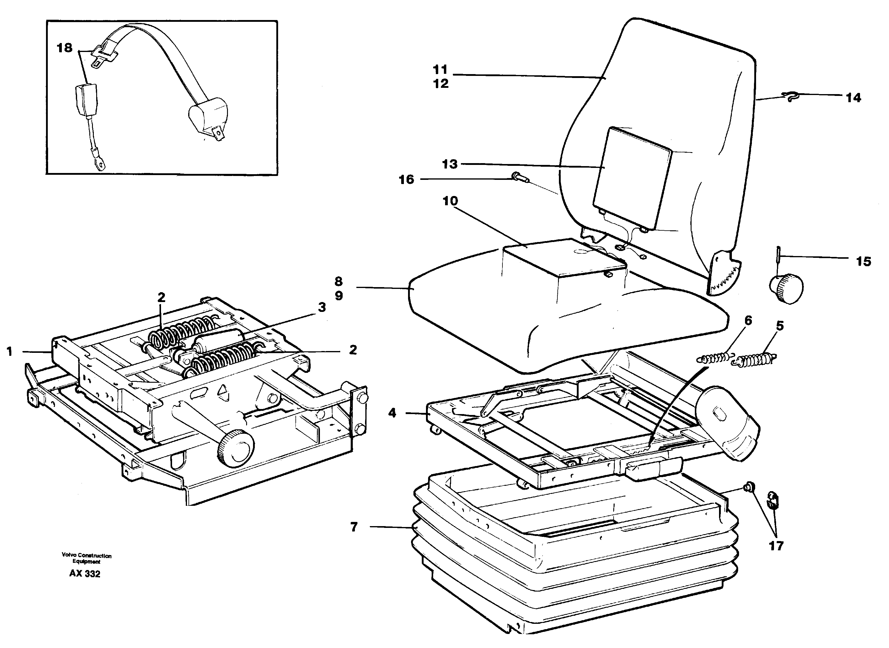 Схема запчастей Volvo L330C - 45211 Operator seat Isri L330C SER NO 60188-